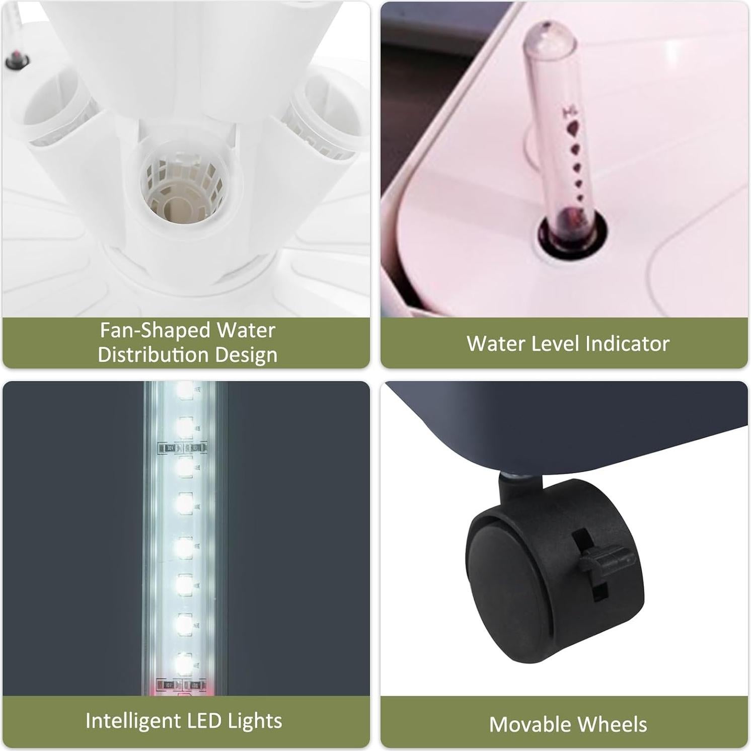 Sistema Hidropónico Inteligente BBinmine 40 Agujeros con LED