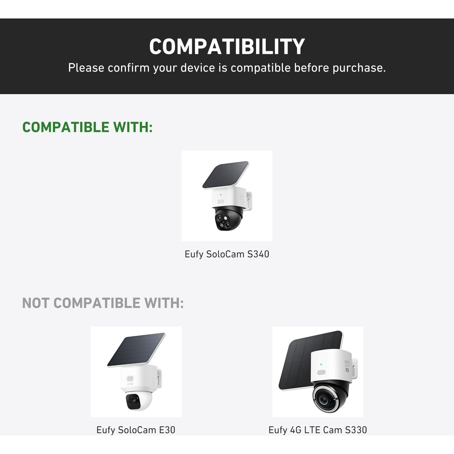 Cubierta de Lluvia Holicfun para Eufy SoloCam S340 - ABS