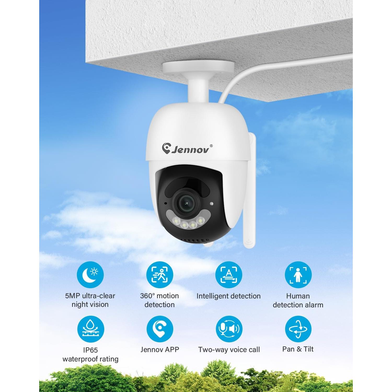 Sistema de Cámara de Seguridad Inalámbrica Jennov 5MP NVR 8CH