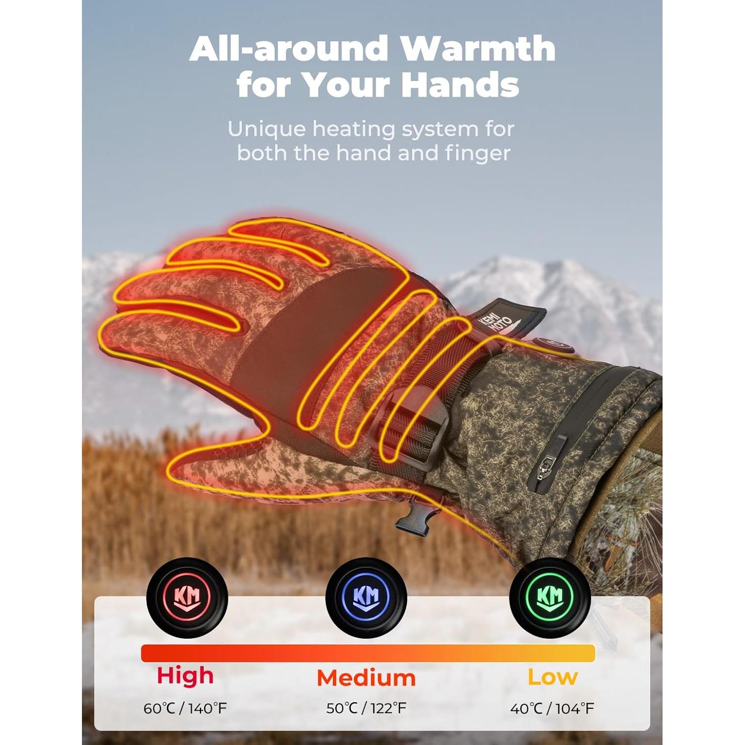 Guantes Térmicos KEMIMOTO Camuflados para Caza y Esquí