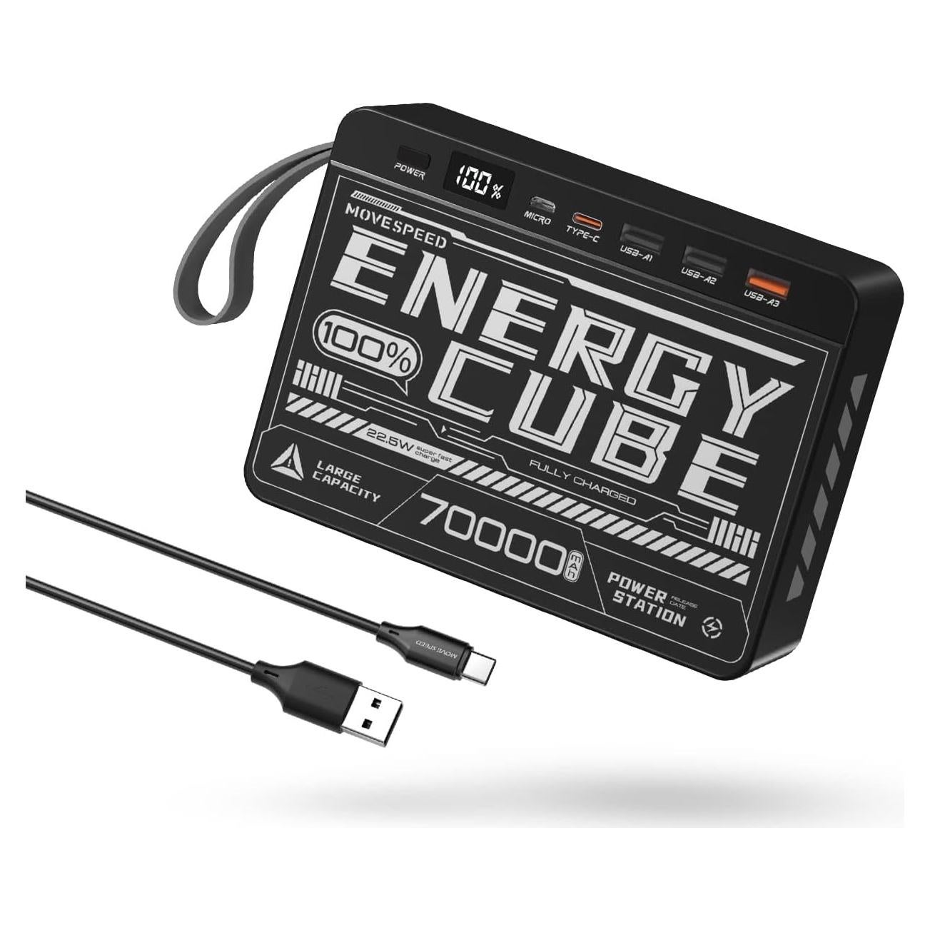 Banco de Energía Move Speed 70000mAh Carga Rápida 22.5W