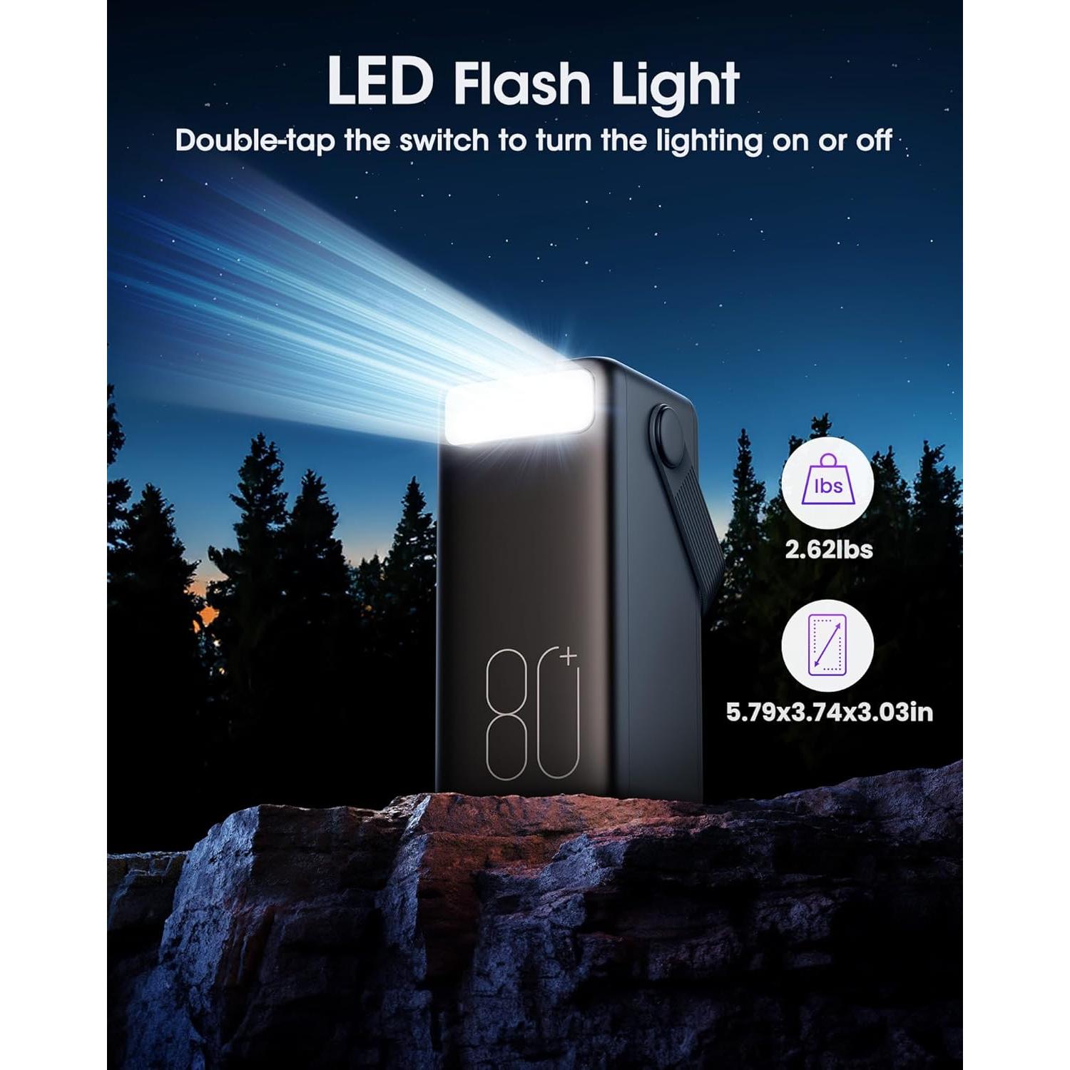 Cargador Portátil 80000mAh Aterob, Carga Rápida 22.5W USB C