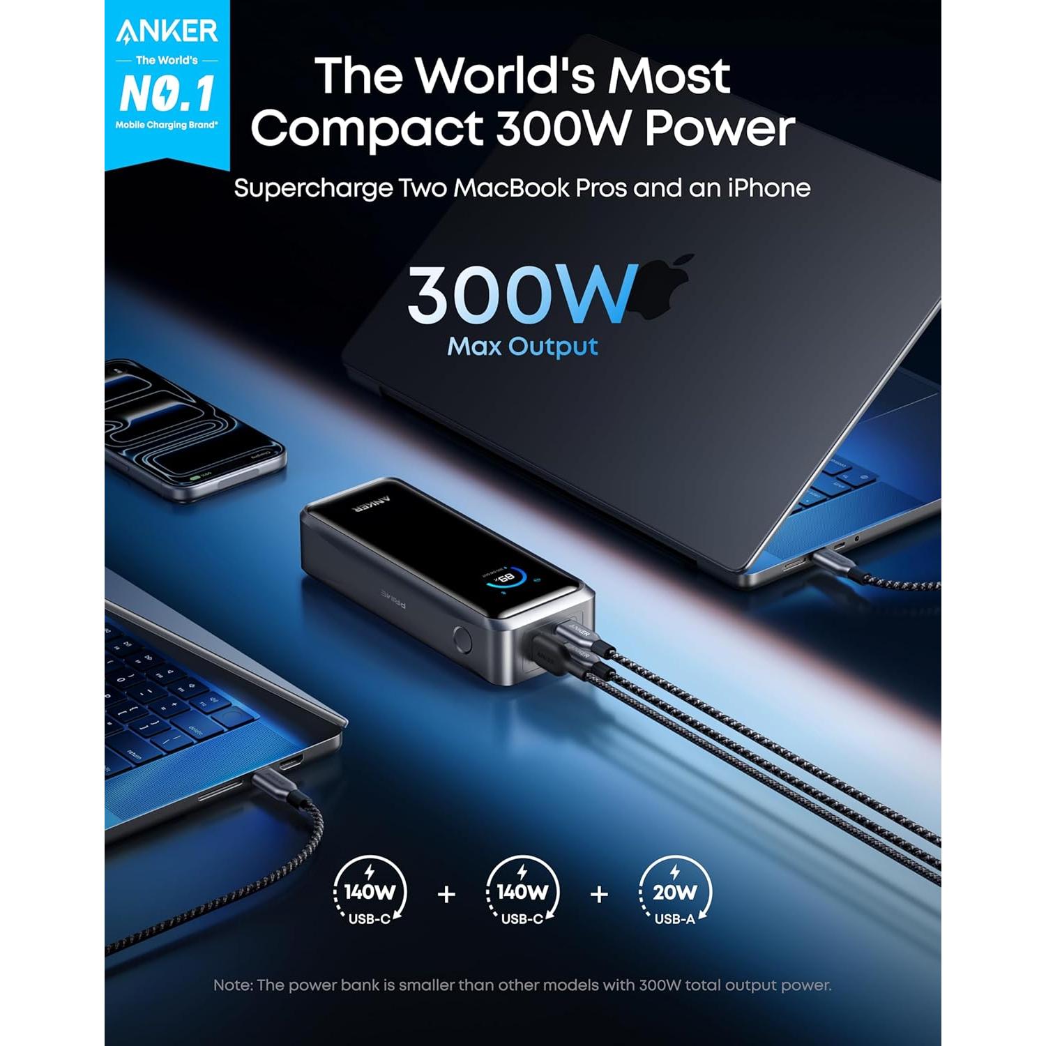 Banco de Energía Anker Prime 26,250mAh 300W Carga Rápida