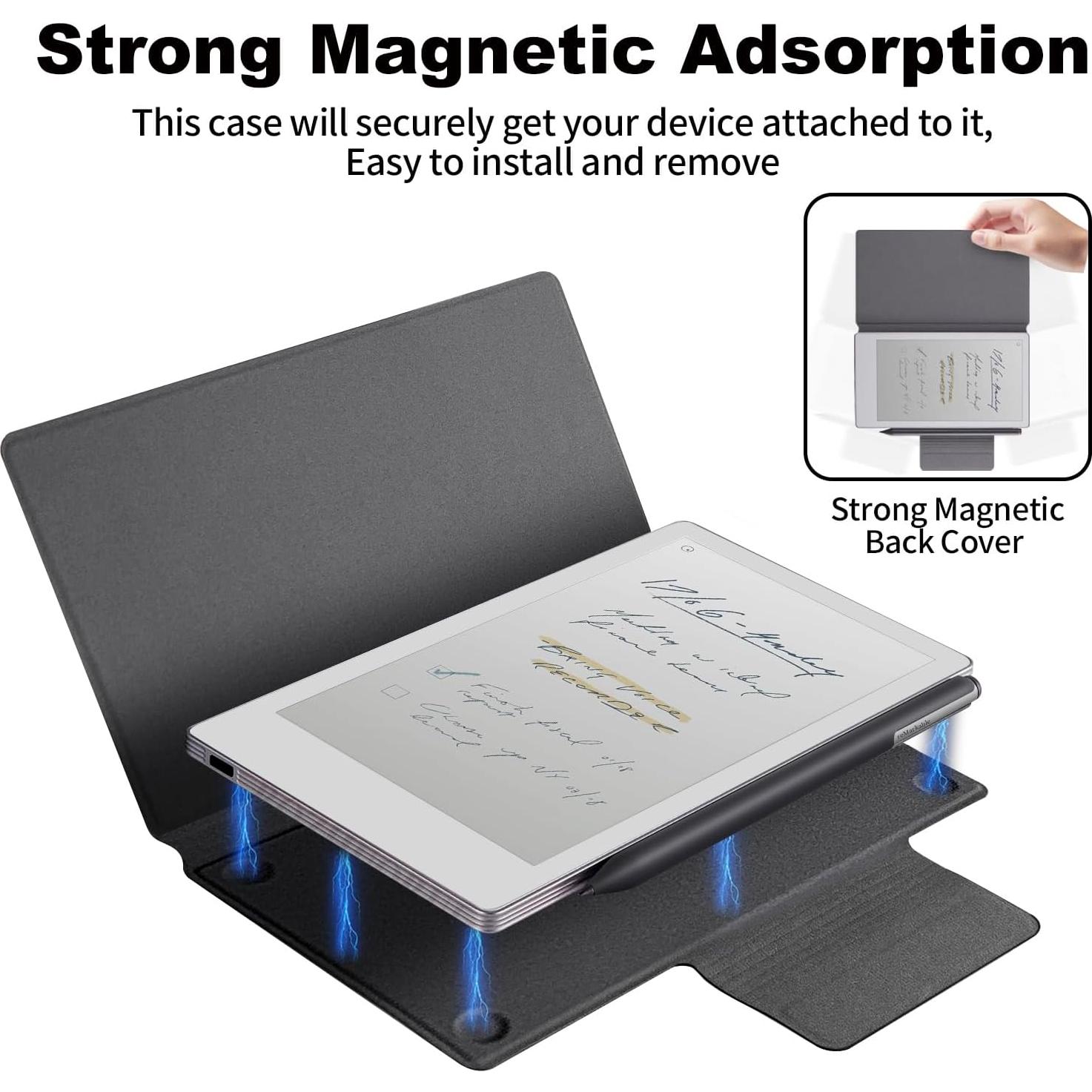 Funda Magnética para Tableta Remarkable Paper Pro Move 2025 - Cuero PU Marrón