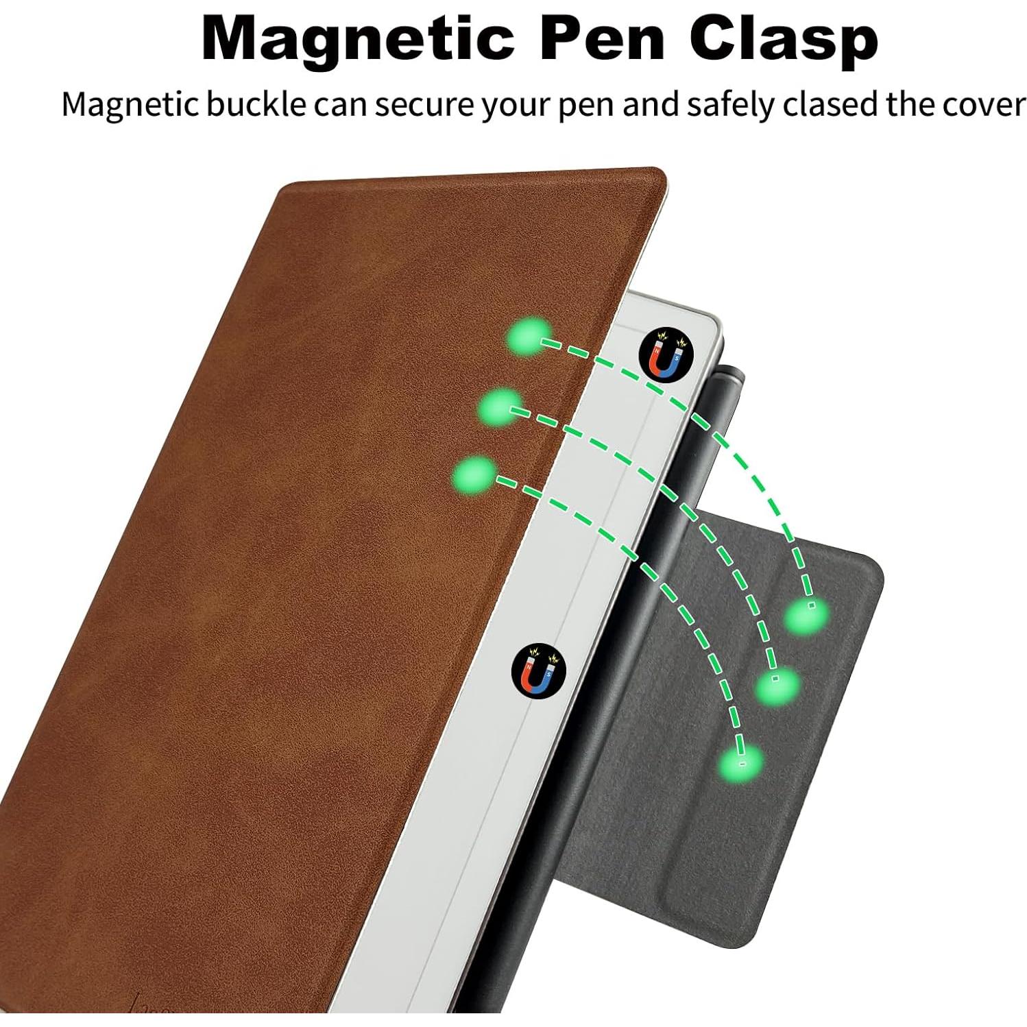 Funda Magnética para Tableta Remarkable Paper Pro Move 2025 - Cuero PU Marrón