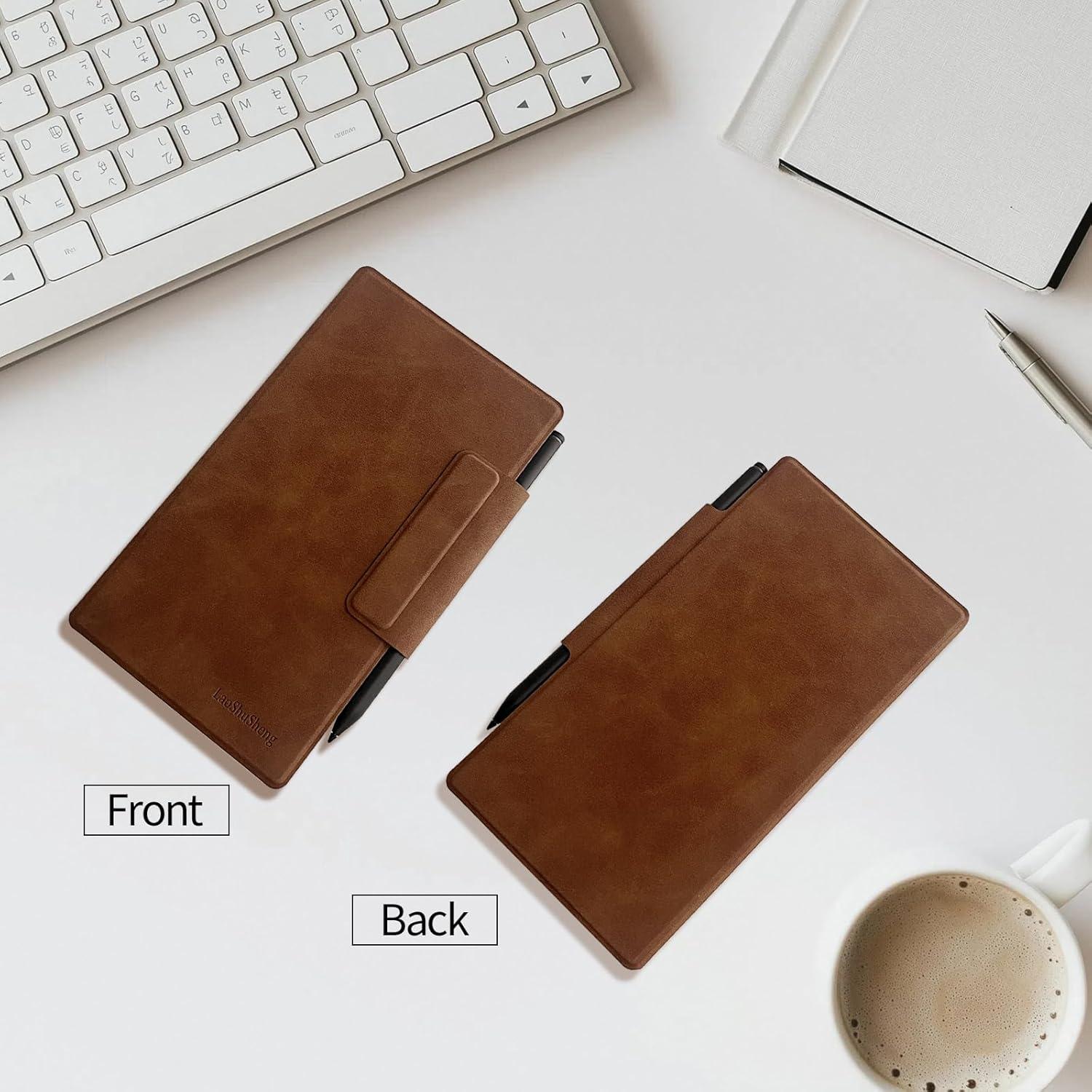 Funda Magnética para Tableta Remarkable Paper Pro Move 2025 - Cuero PU Marrón