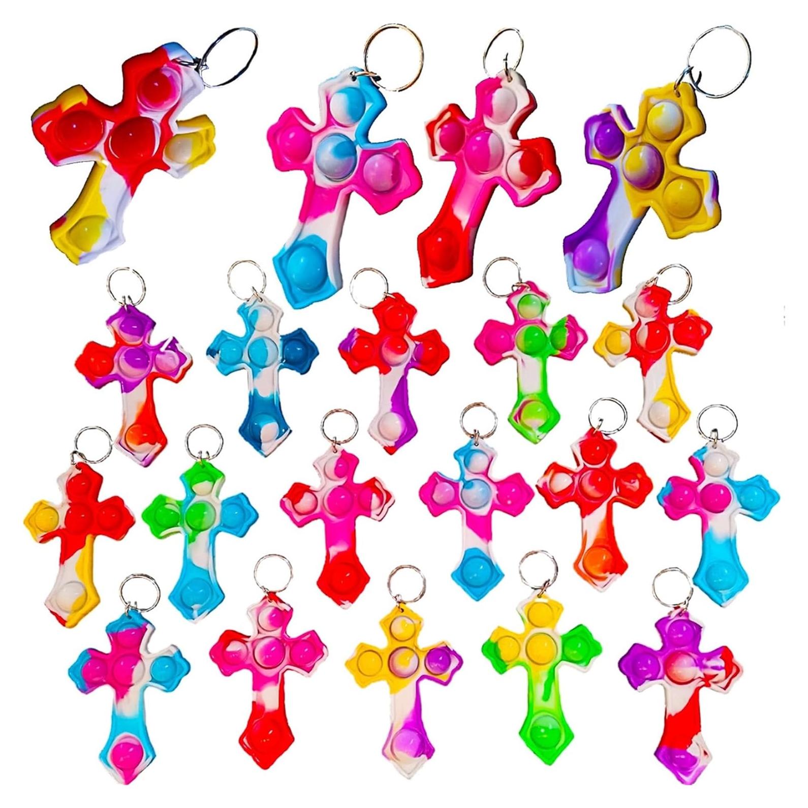 20 Llaveros Antiestrés Pop Burbuja Coloridos Colorbopop