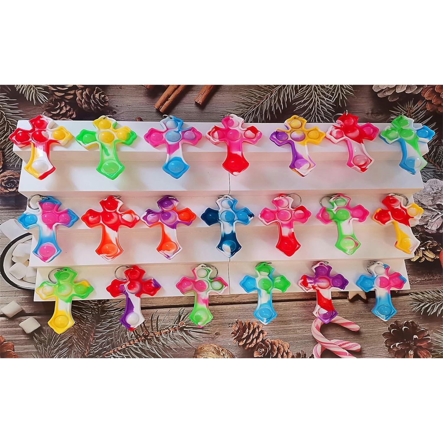 20 Llaveros Antiestrés Pop Burbuja Coloridos Colorbopop