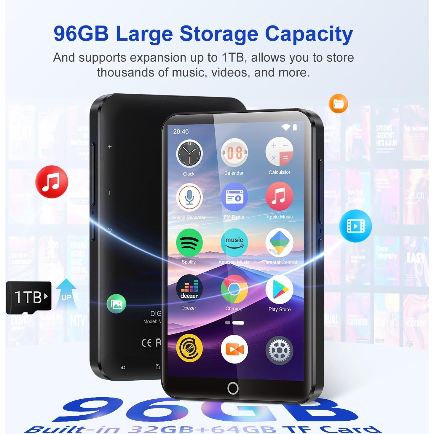 Reproductor MP3 Conrain M301-Pro 96GB Bluetooth WiFi Pantalla 4.02"