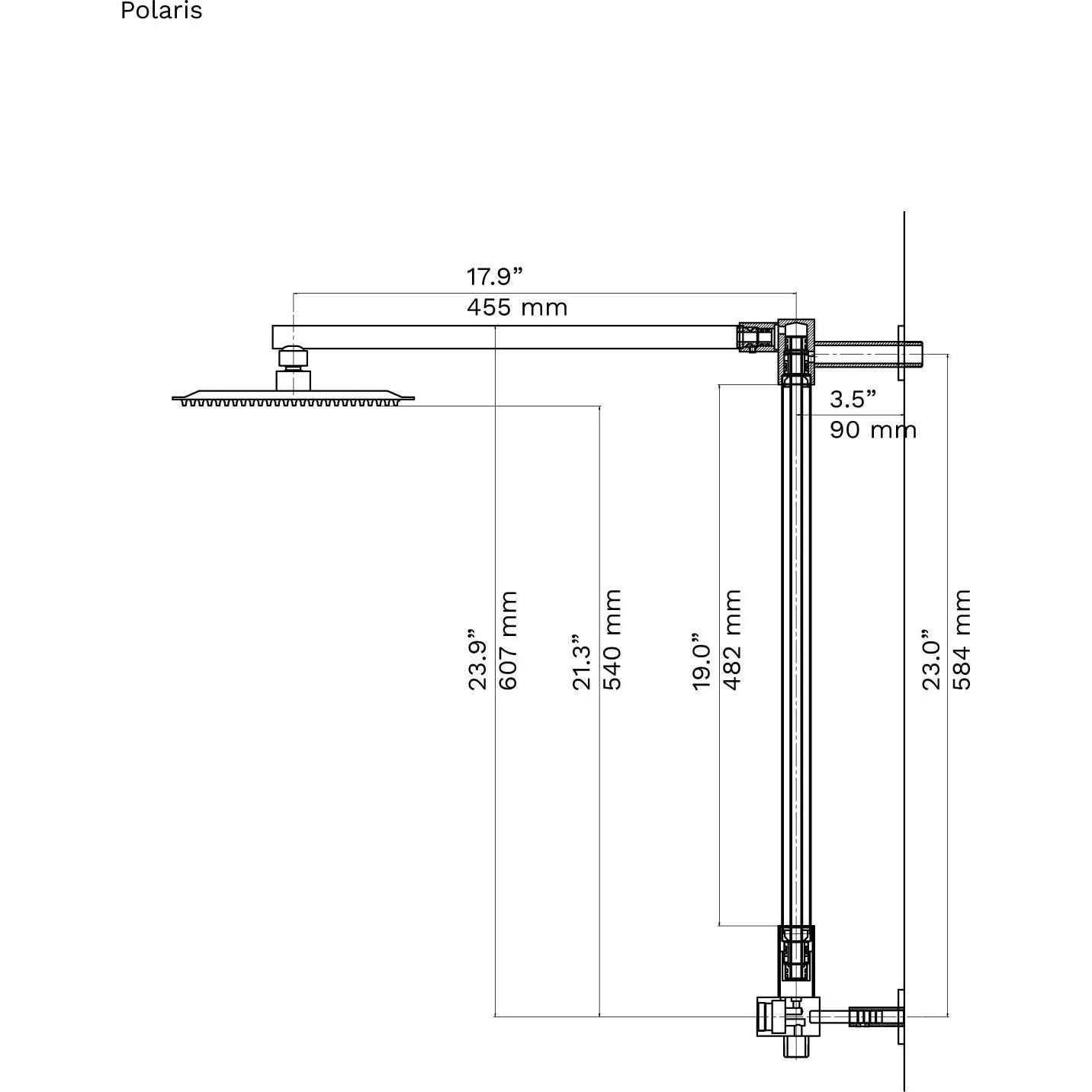 Sistema de Ducha de Lluvia Fennocasa Polaris 1, 8" y Ducha de Mano