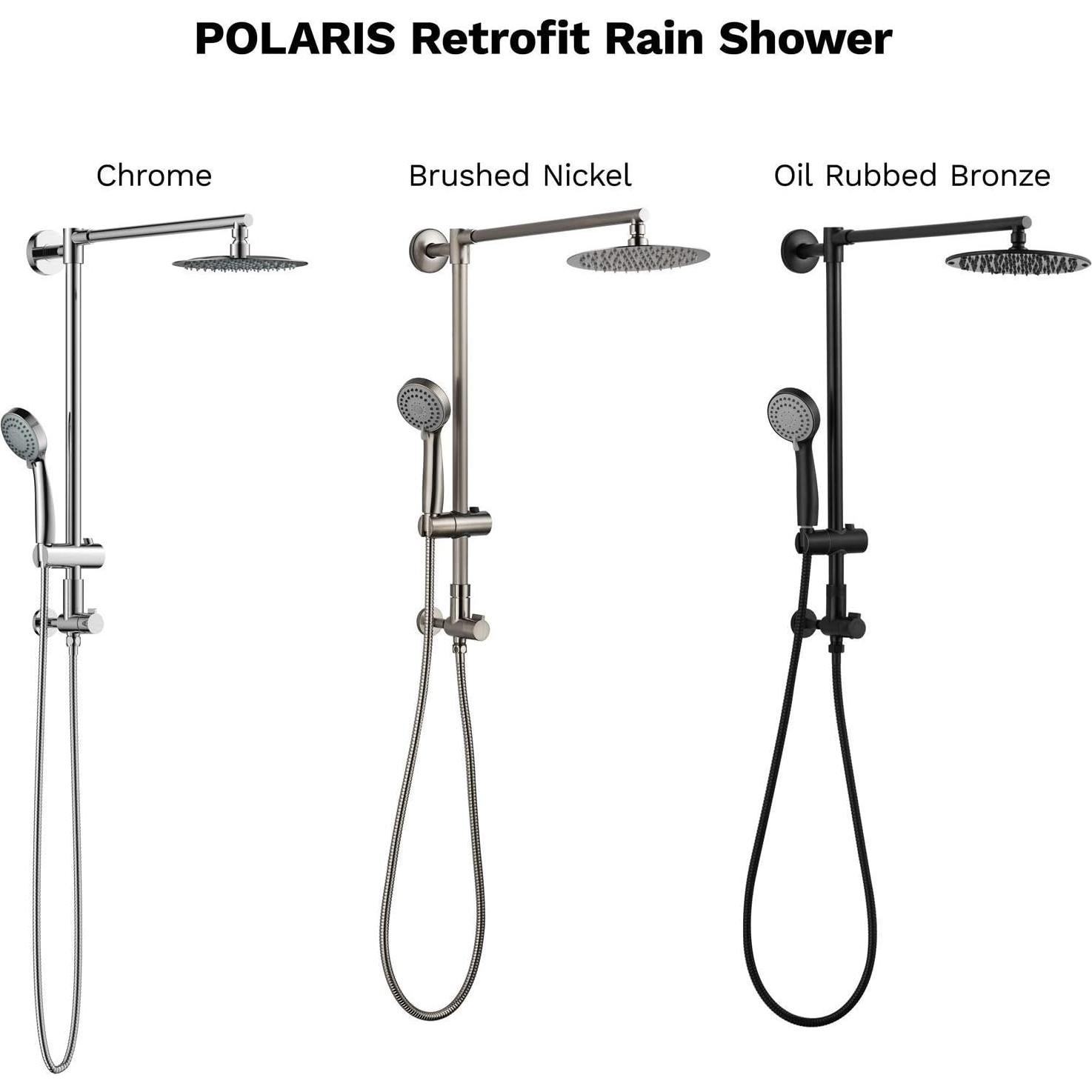 Sistema de Ducha de Lluvia Fennocasa Polaris 1, 8" y Ducha de Mano