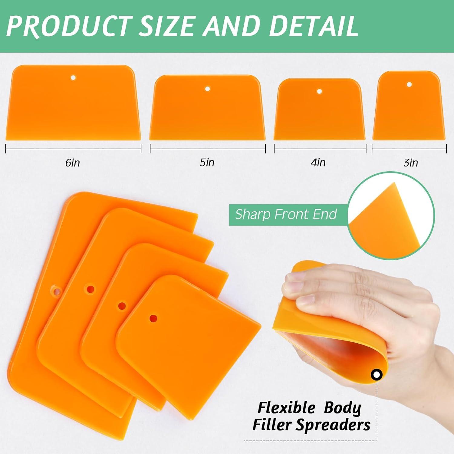 Espátulas de Relleno de Carrocería Frienda - 12 Piezas, 4 Tamaños