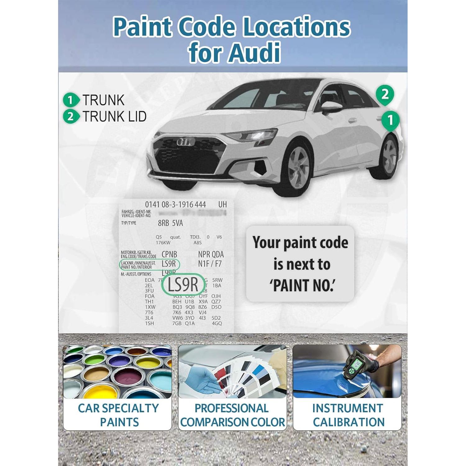 Pintura de Retoque Audi LY9T/0E Mythos Negro Metálico 12ml