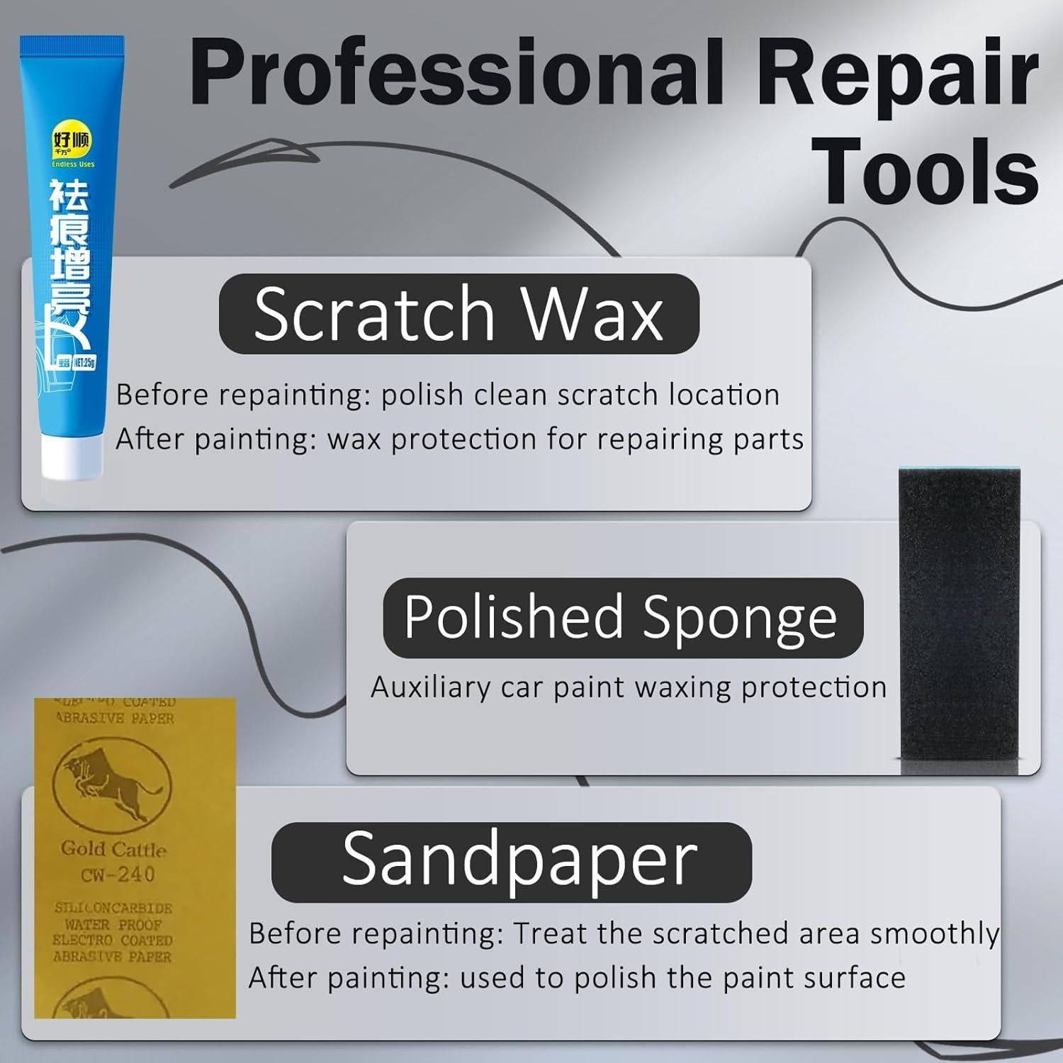 Bolígrafo de Pintura Retoque BXQATMB 12ml Blanco Metálico