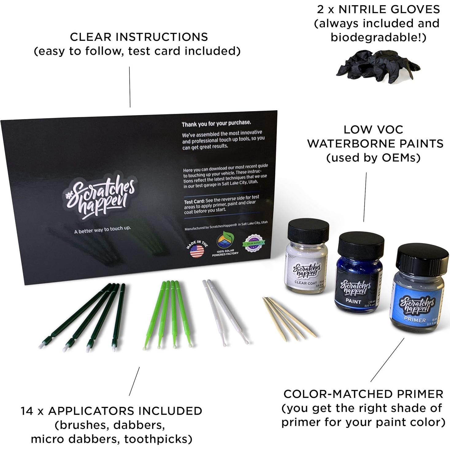 Kit de pintura de retoque ScratchesHappen - Negro metálico para Nissan