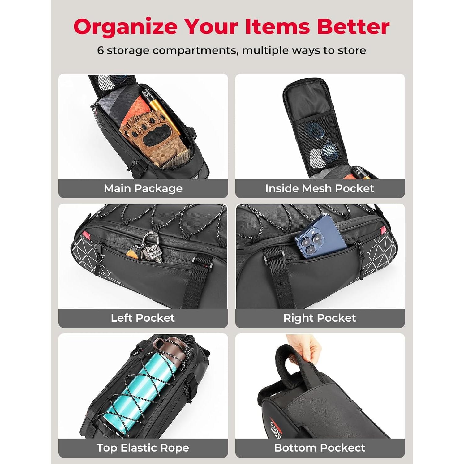 Bolsa de Soporte para Bicicleta KEMIMOTO 8L Resistente al Agua