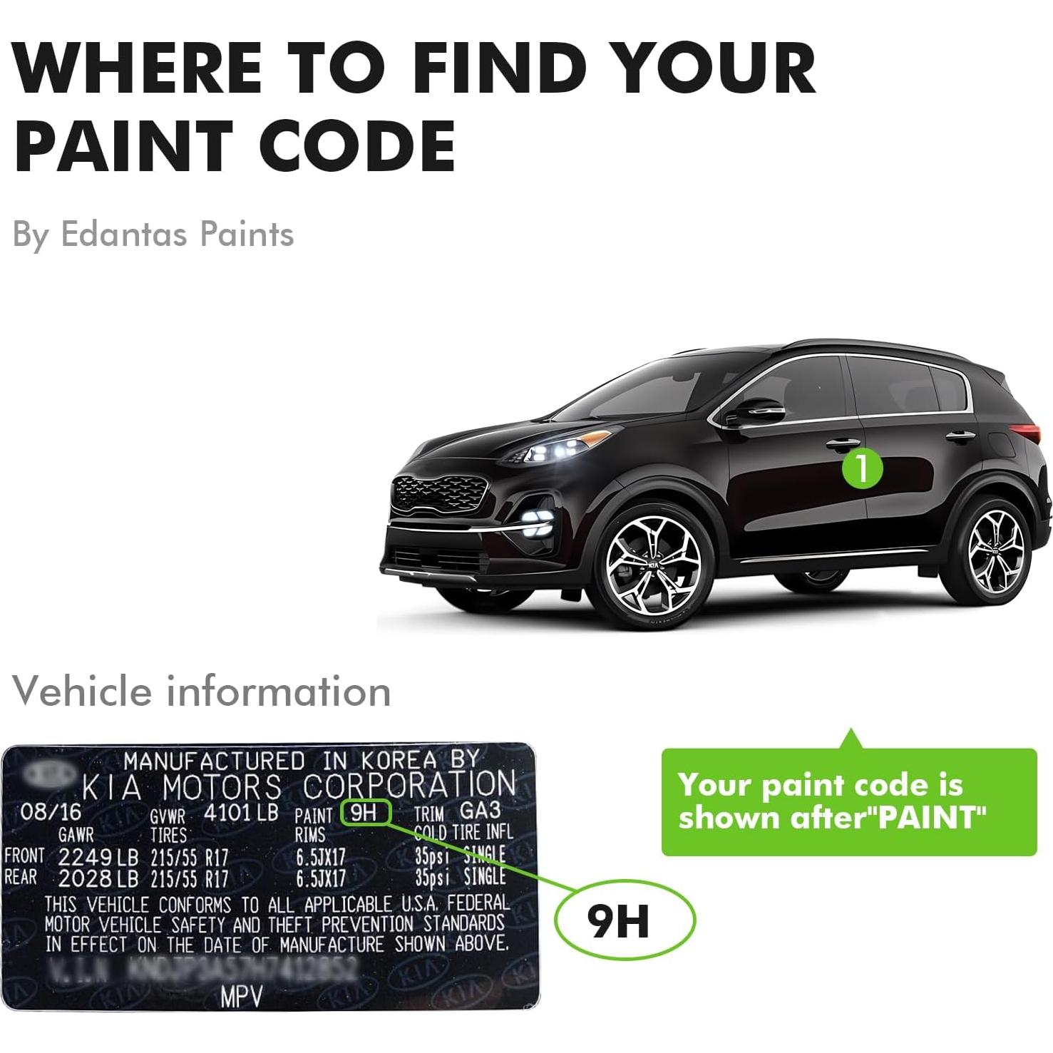 Pintura de Retocado Edantas Kia KLG Gris Acero 10ml