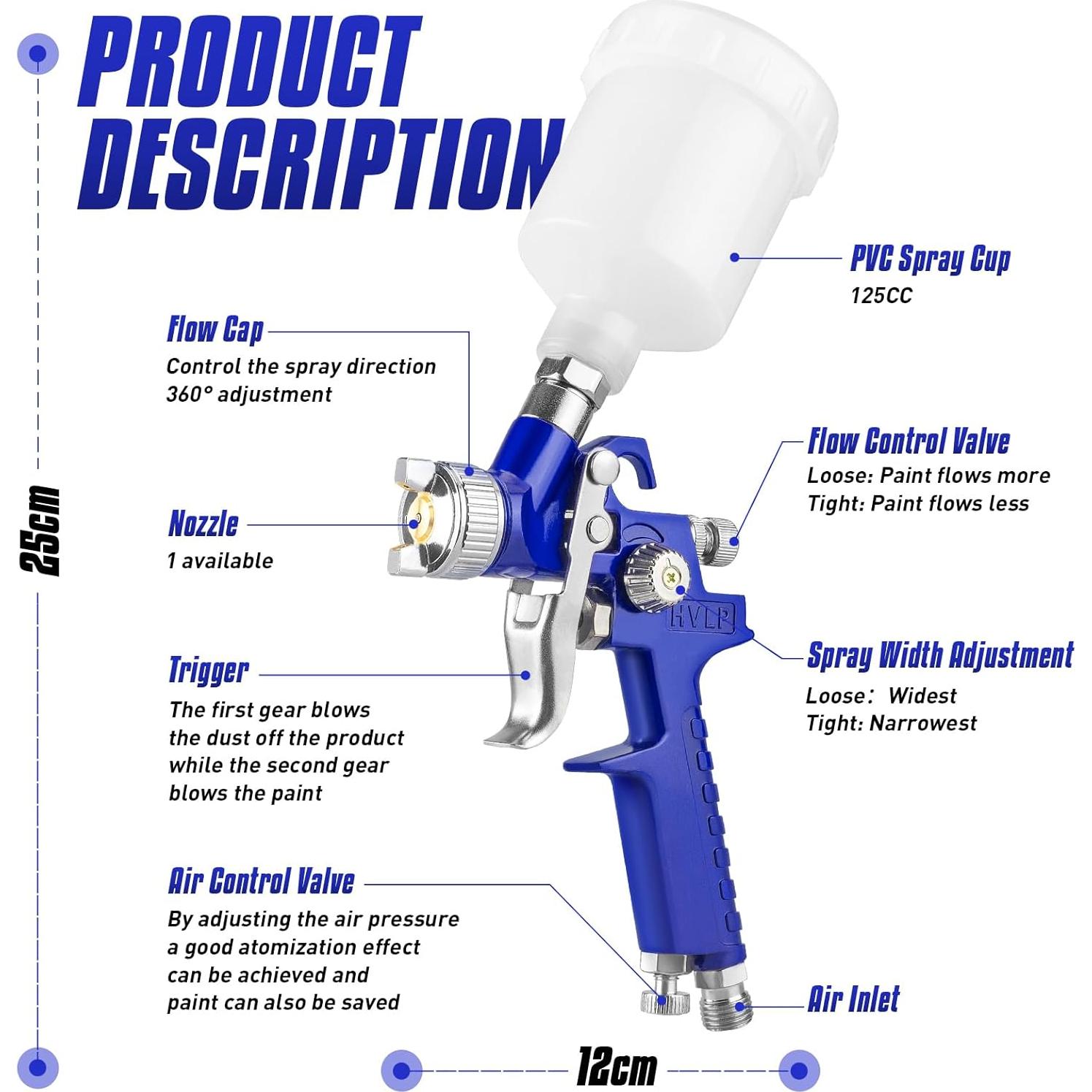 Pistola de Pulverización Chiyuvie CY-BL-2000 1mm 125CC
