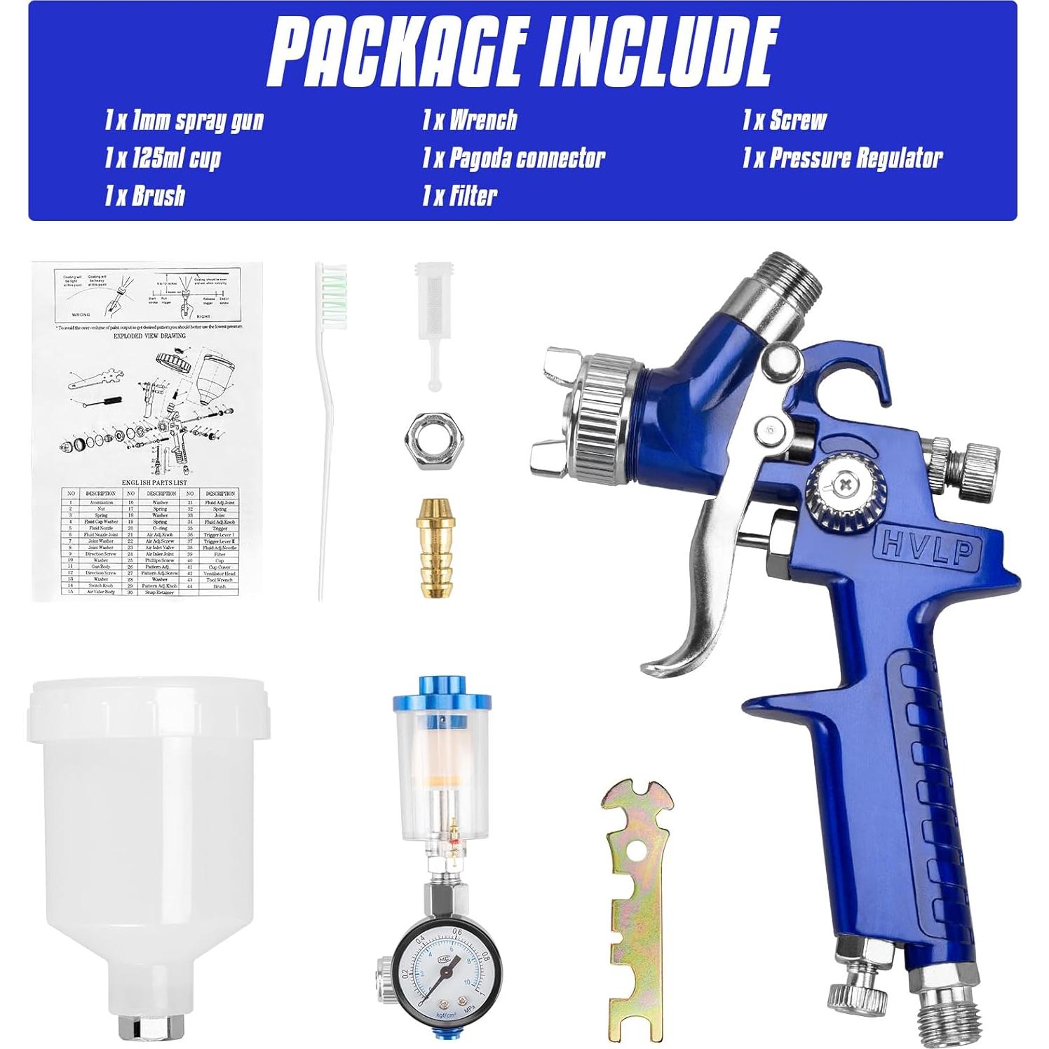 Pistola de Pulverización Chiyuvie CY-BL-2000 1mm 125CC