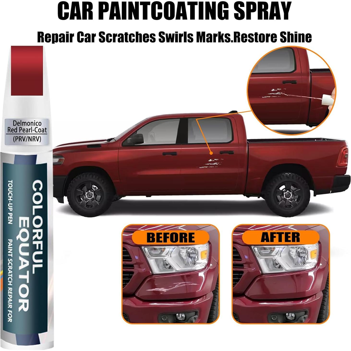 Pintura de Retoque SNSIR Delmonico Rojo Perlado 12ml para Dodge Ram