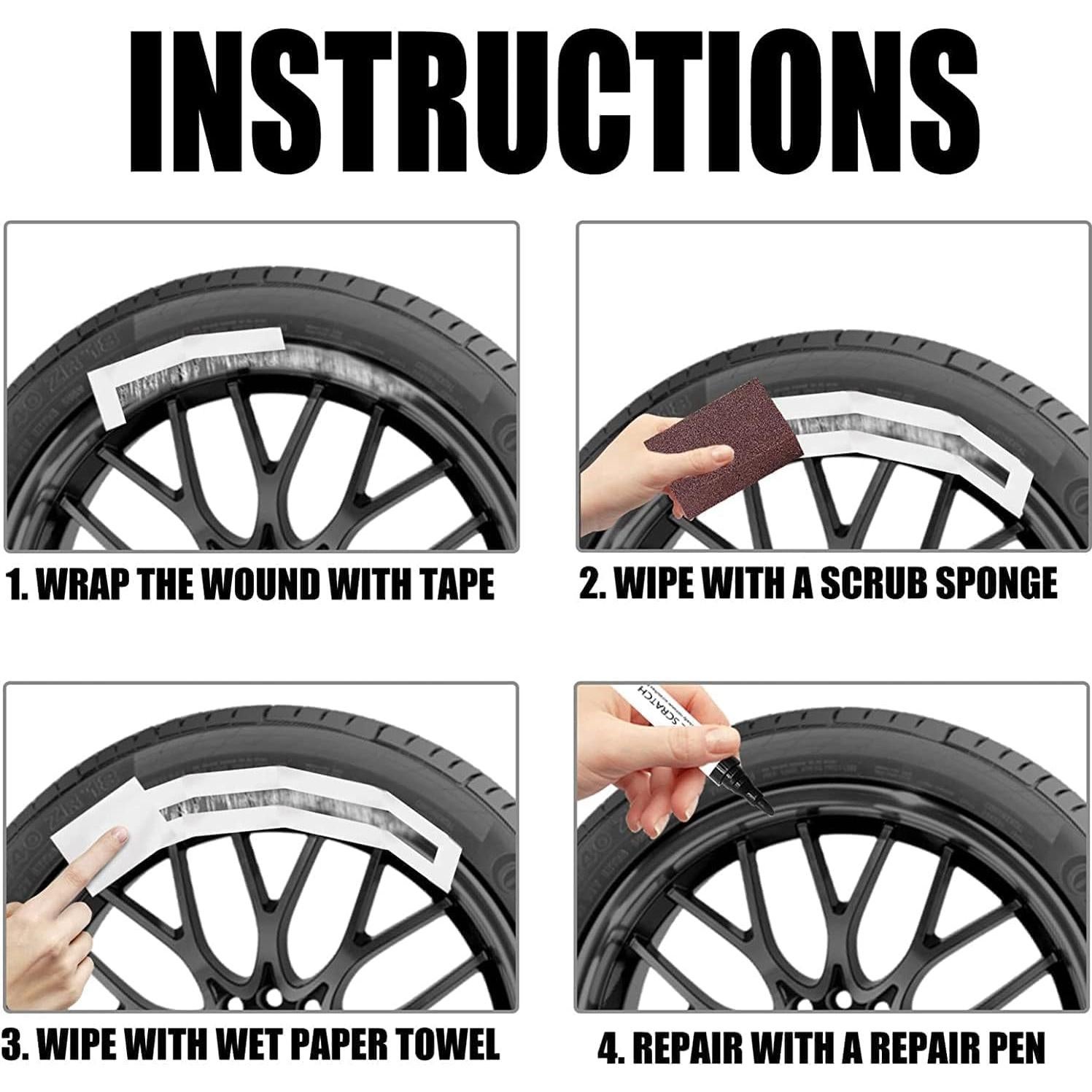 Kit de Reparación de Rines PodoNy - Pintura de Toque Rápido