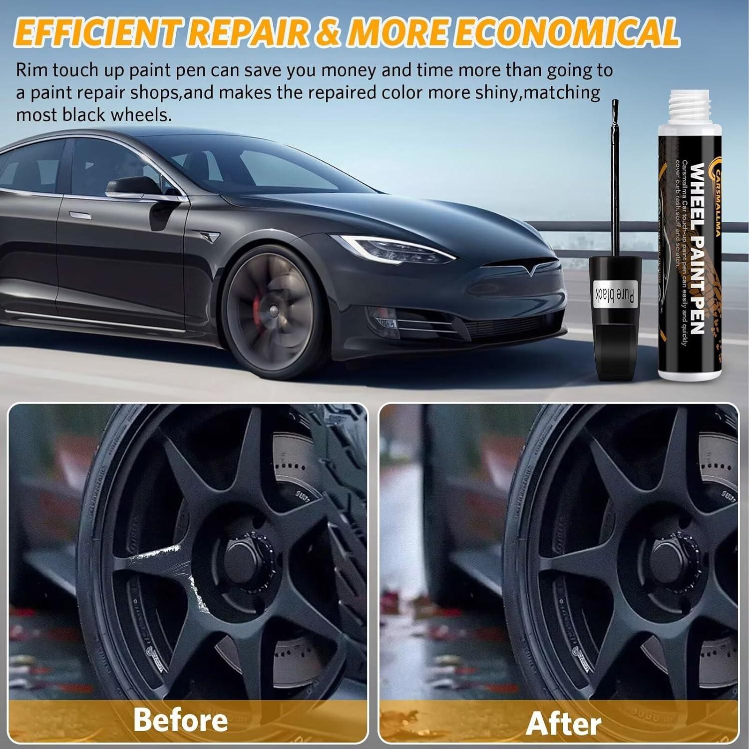 Pintura de Retoque Negra Carsmallma 12.42 ml para Ruedas