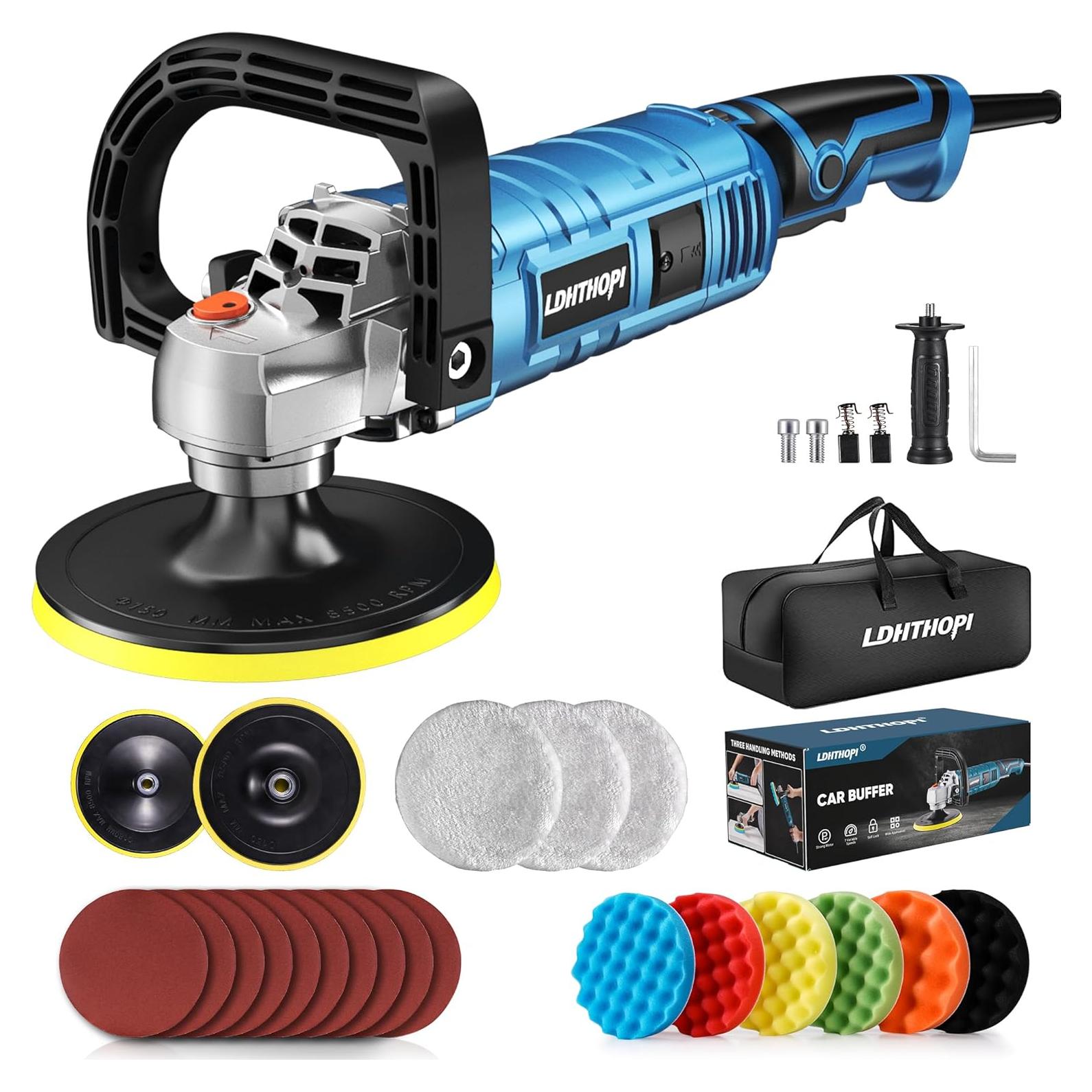 Pulidor Rotativo LDHTHOPI 1600W 7 Velocidades 7" para Coche