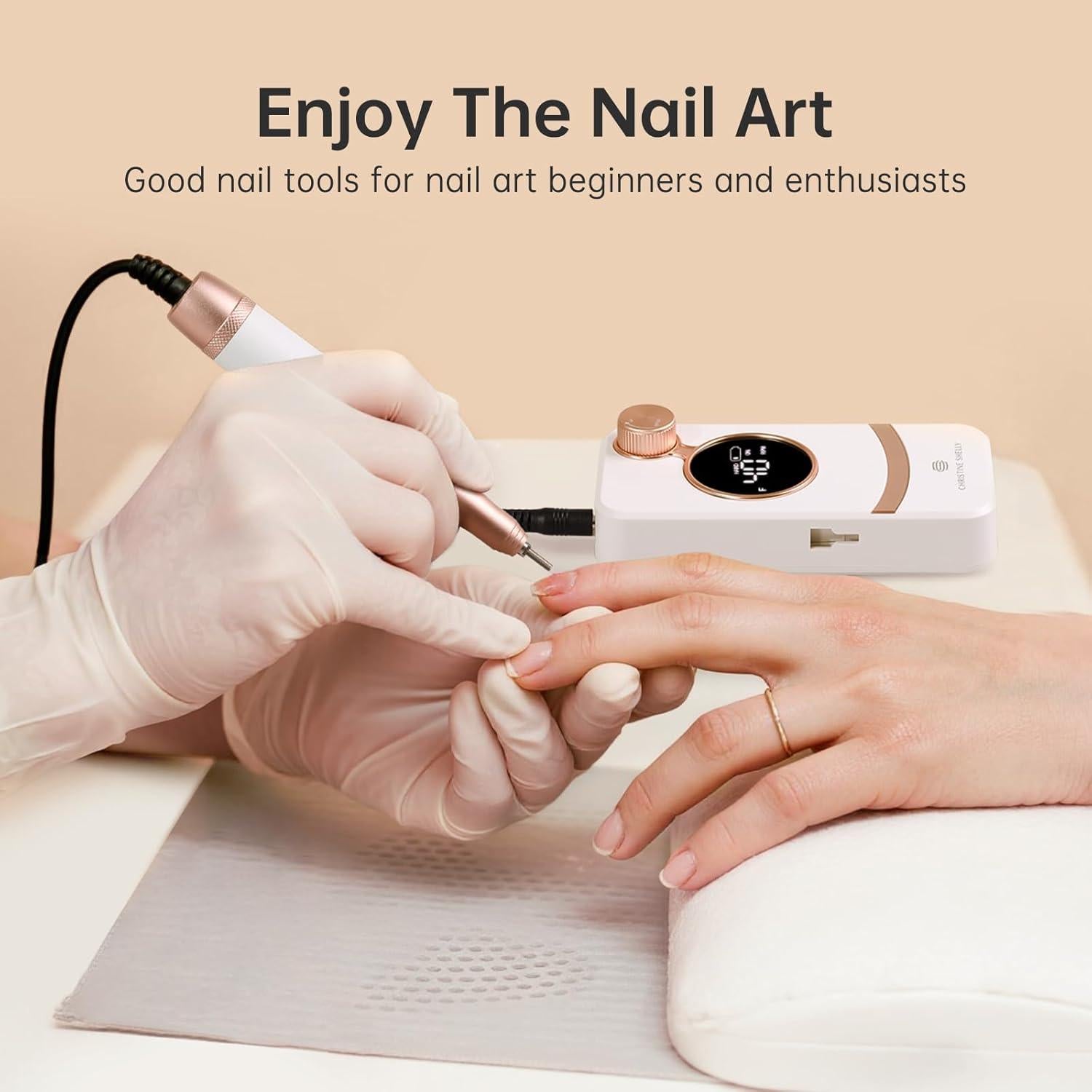 Taladro de Uñas Eléctrico CHRISTINE SHELLY 40000 RPM Inalámbrico