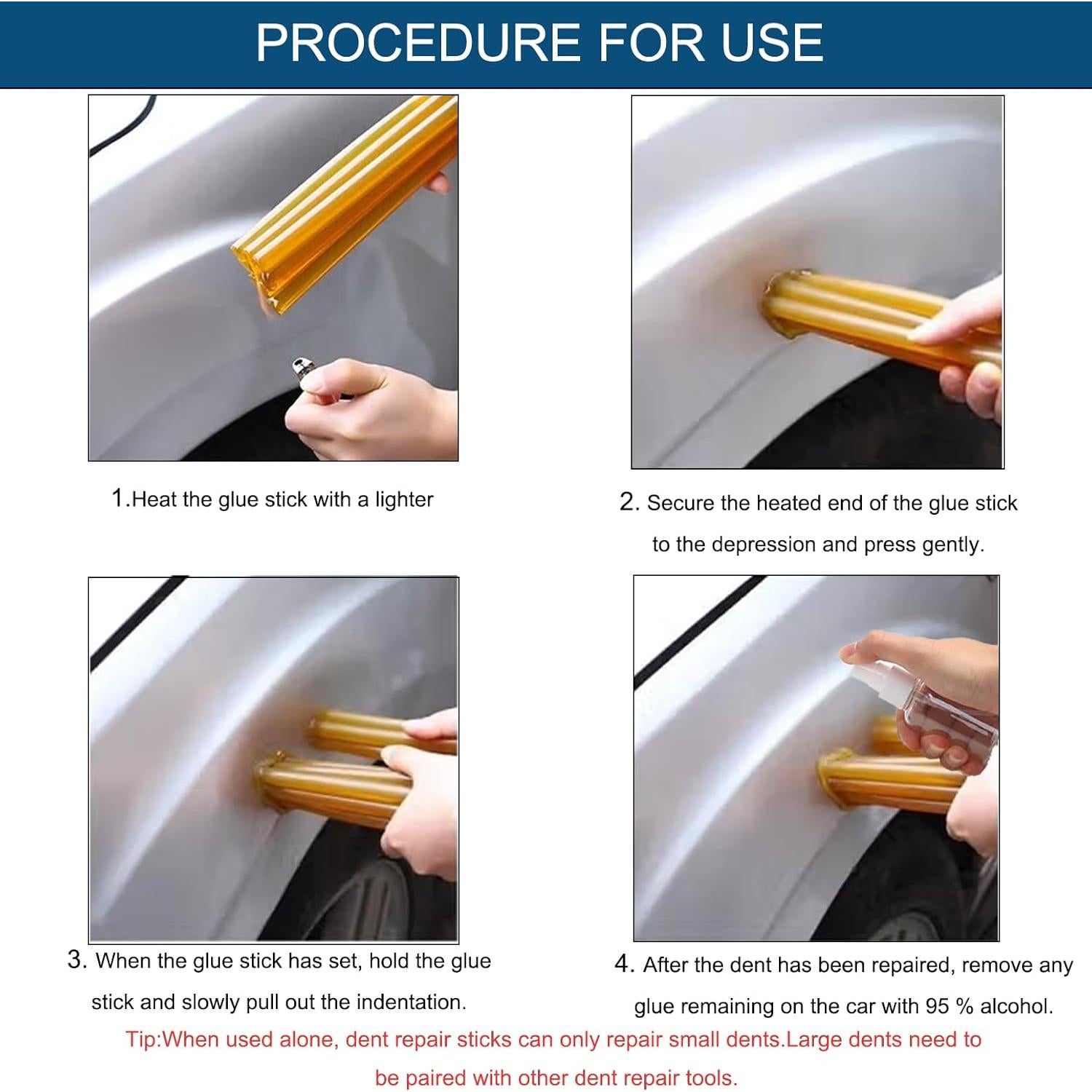 Juego de 10 Palos de Pegamento KAERKA para Reparación de Abolladuras