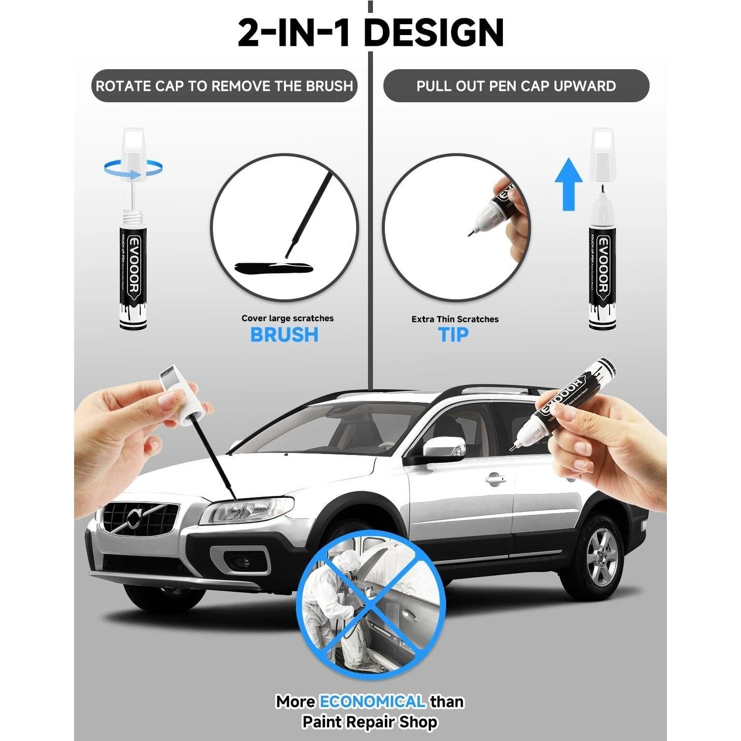 Pintura de Retoque EVOOOR Blanco Cristal 707 11.8 ml 2 en 1