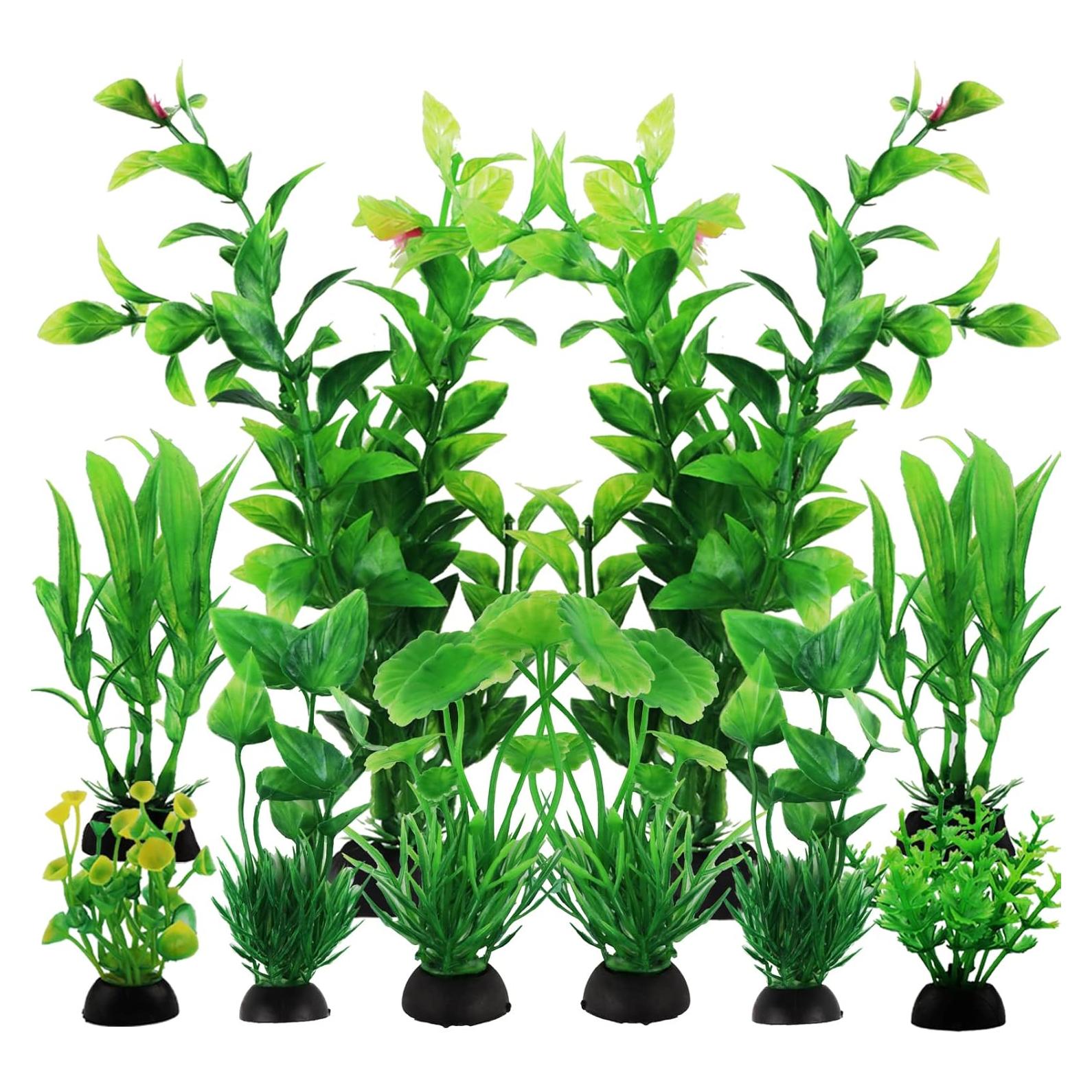 Decoraciones para Acuarios PietyPet - 10 Plantas Verdes