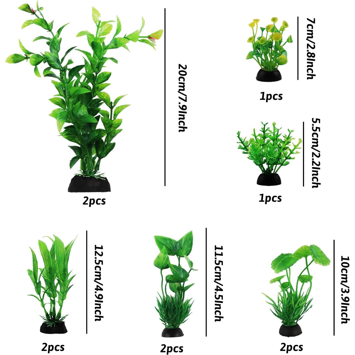 Decoraciones para Acuarios PietyPet - 10 Plantas Verdes