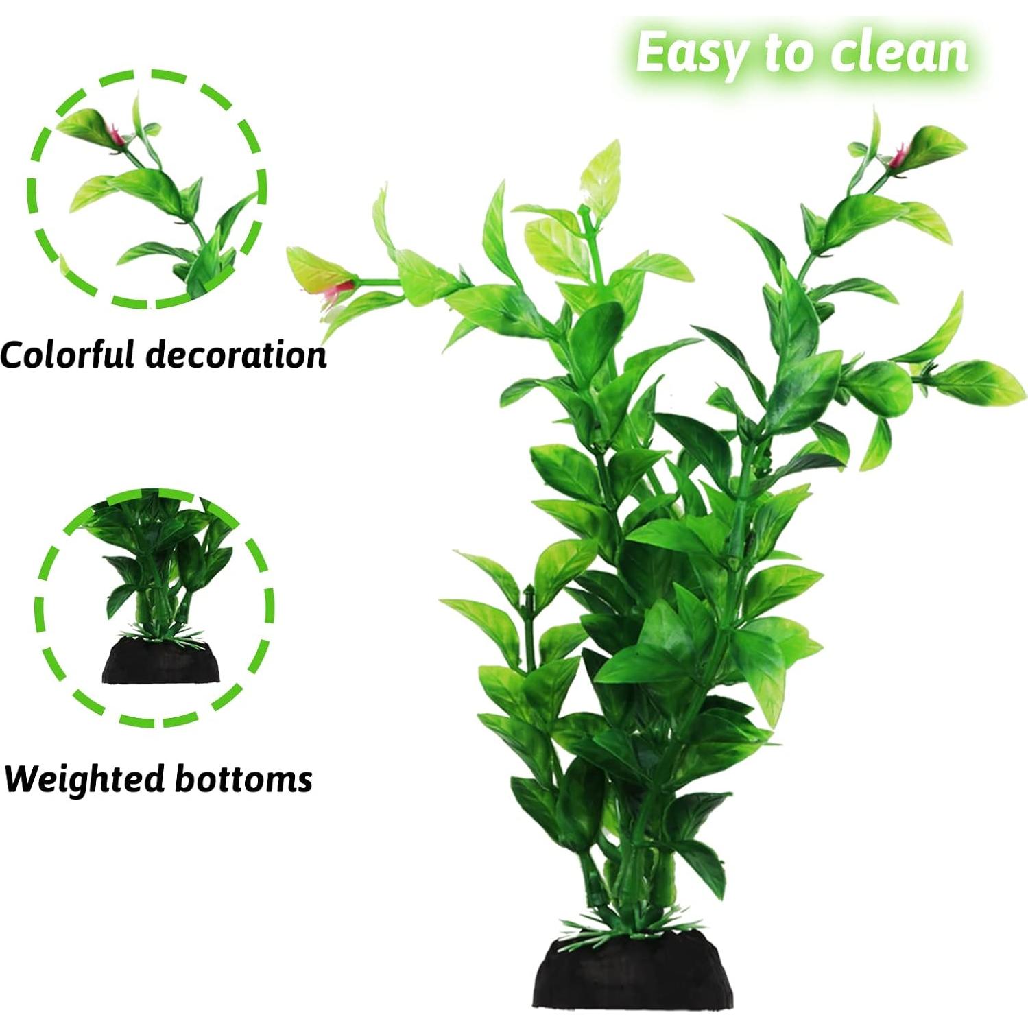 Decoraciones para Acuarios PietyPet - 10 Plantas Verdes