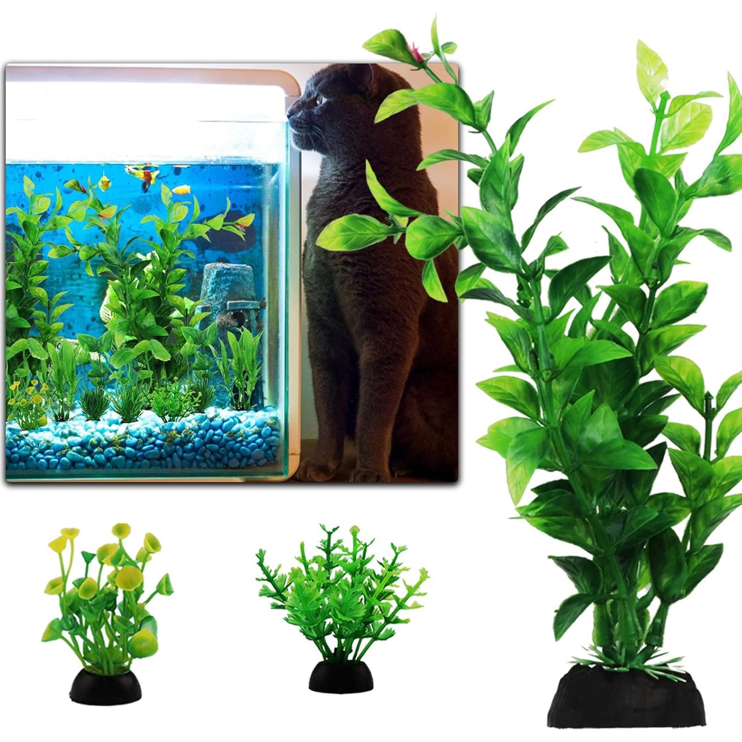 Decoraciones para Acuarios PietyPet - 10 Plantas Verdes
