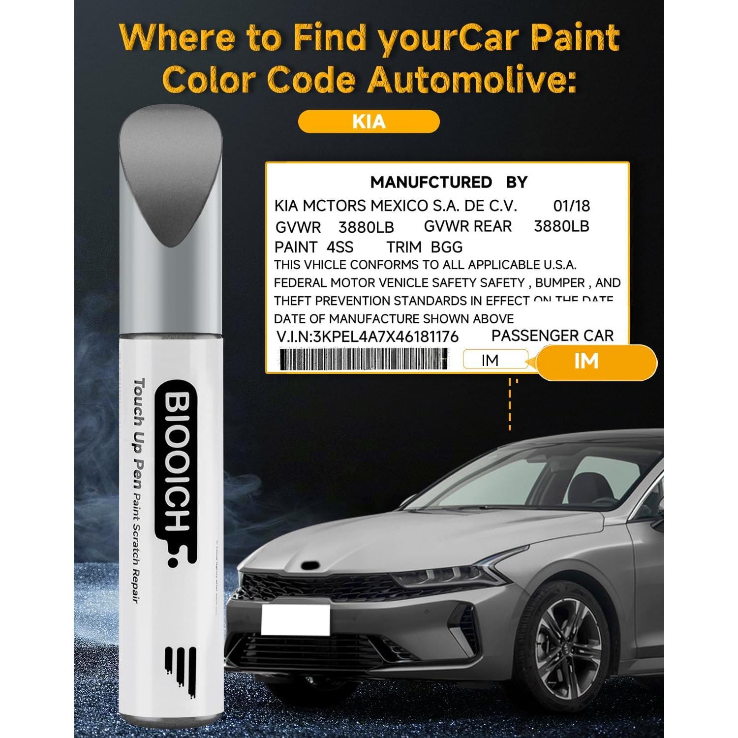 Pintura de Retoque BIOOICH Plata de Titanio para Kia 11.8ml