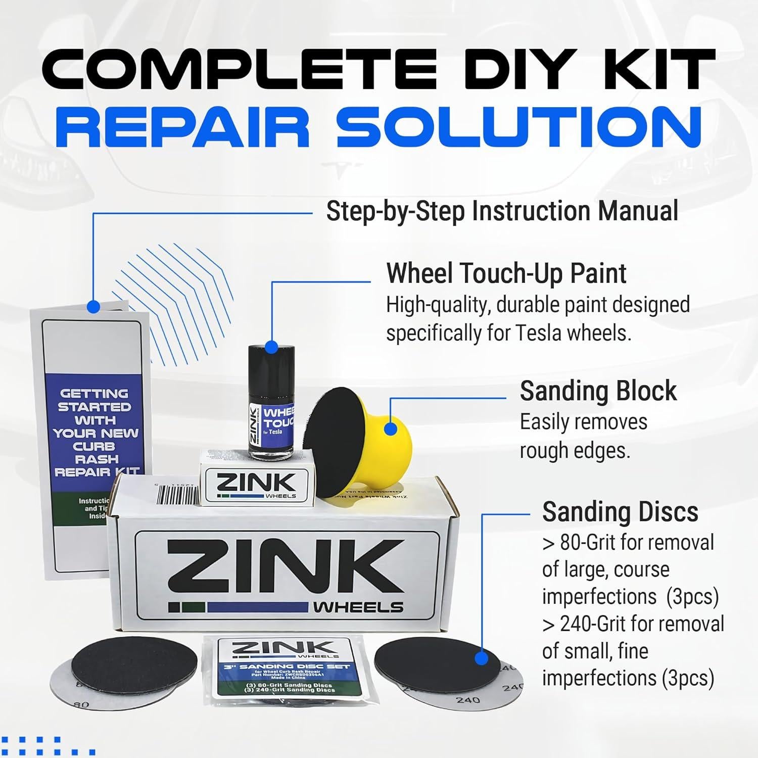 Kit de Reparación de Rasguños Rines Oscuros Gemini Tesla Model Y