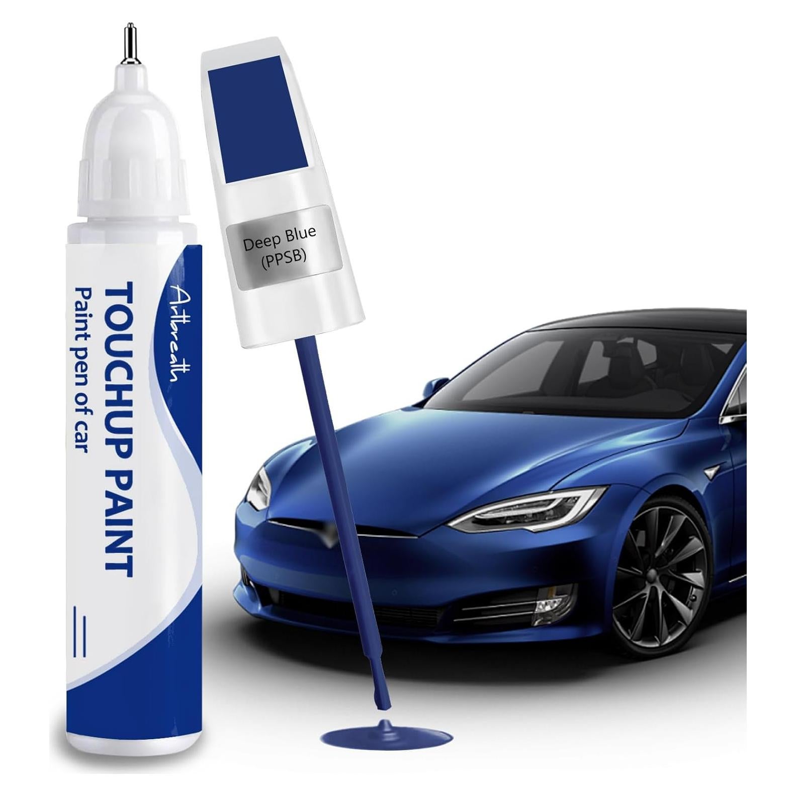Deep Blue Metallic(PPSB) Touch Up Paint for Tesla Car Paint Pen Scratch Repair Two-In-One Touch Up Paint Automotive Paint Pen for Tesla Model Y/3/X/S