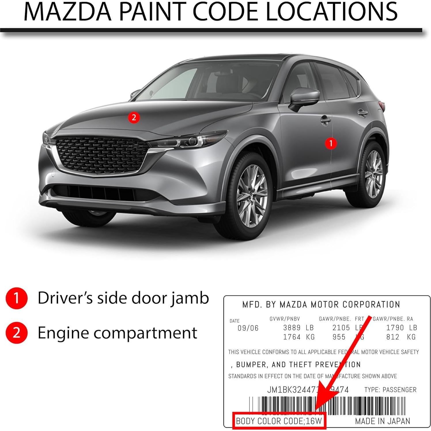 Pintura Automotriz R&E Mazda 47C Gris Polimetálico Kit 3 Piezas