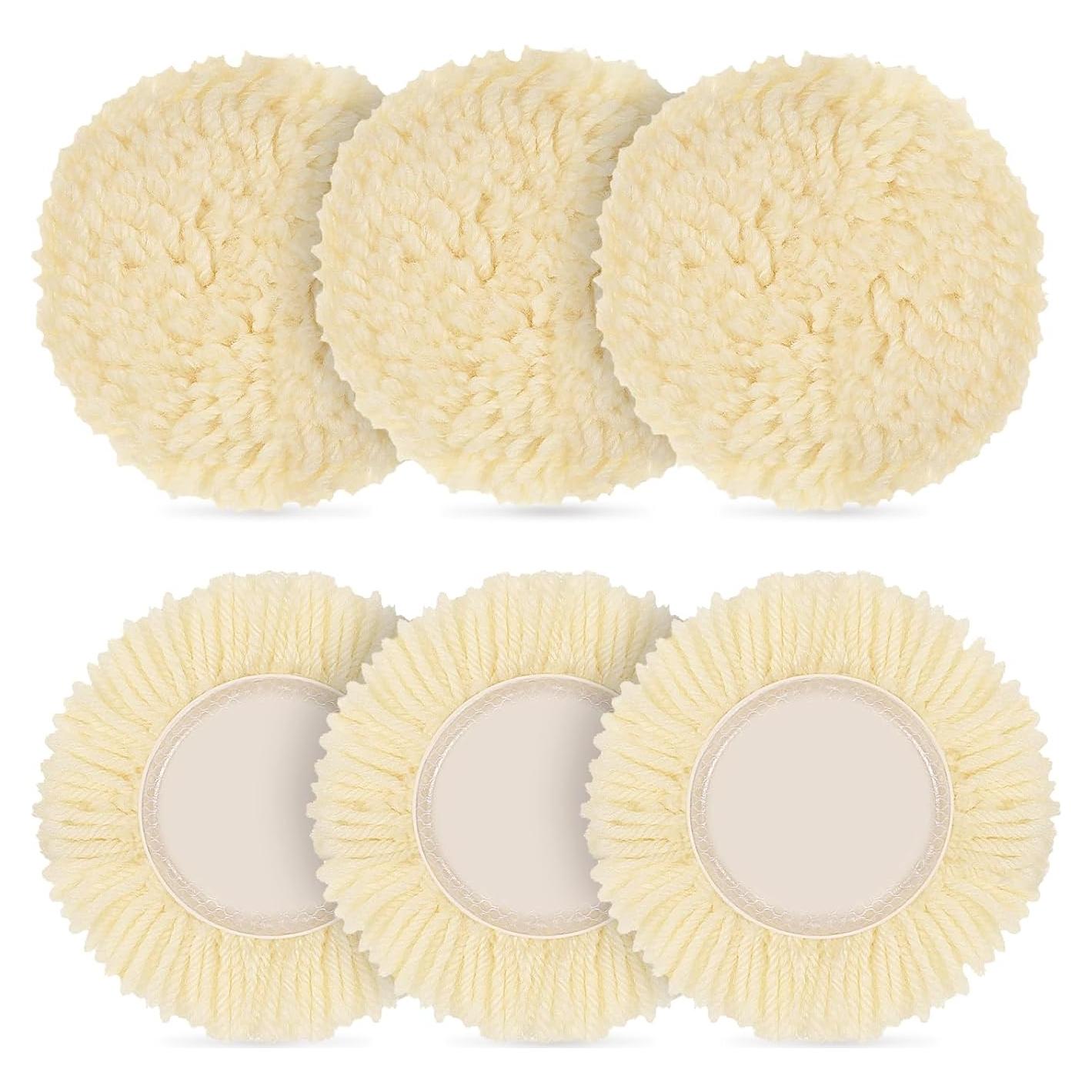 6 Almohadillas de Pulido de Lana 7.62 cm FdcZeyxior