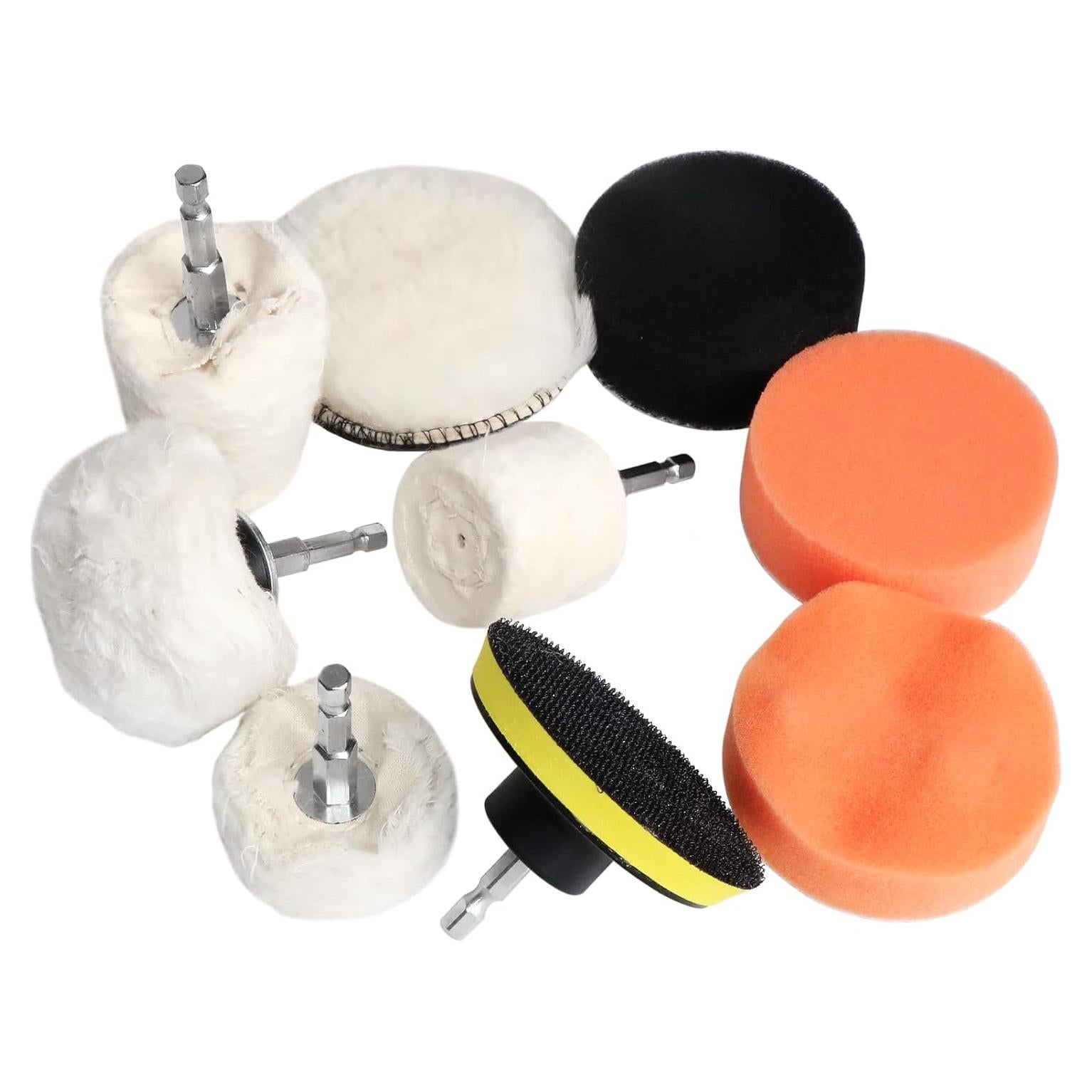 Kit de Pulido Automotriz Hiqalty 10 Piezas Esponja y Algodón