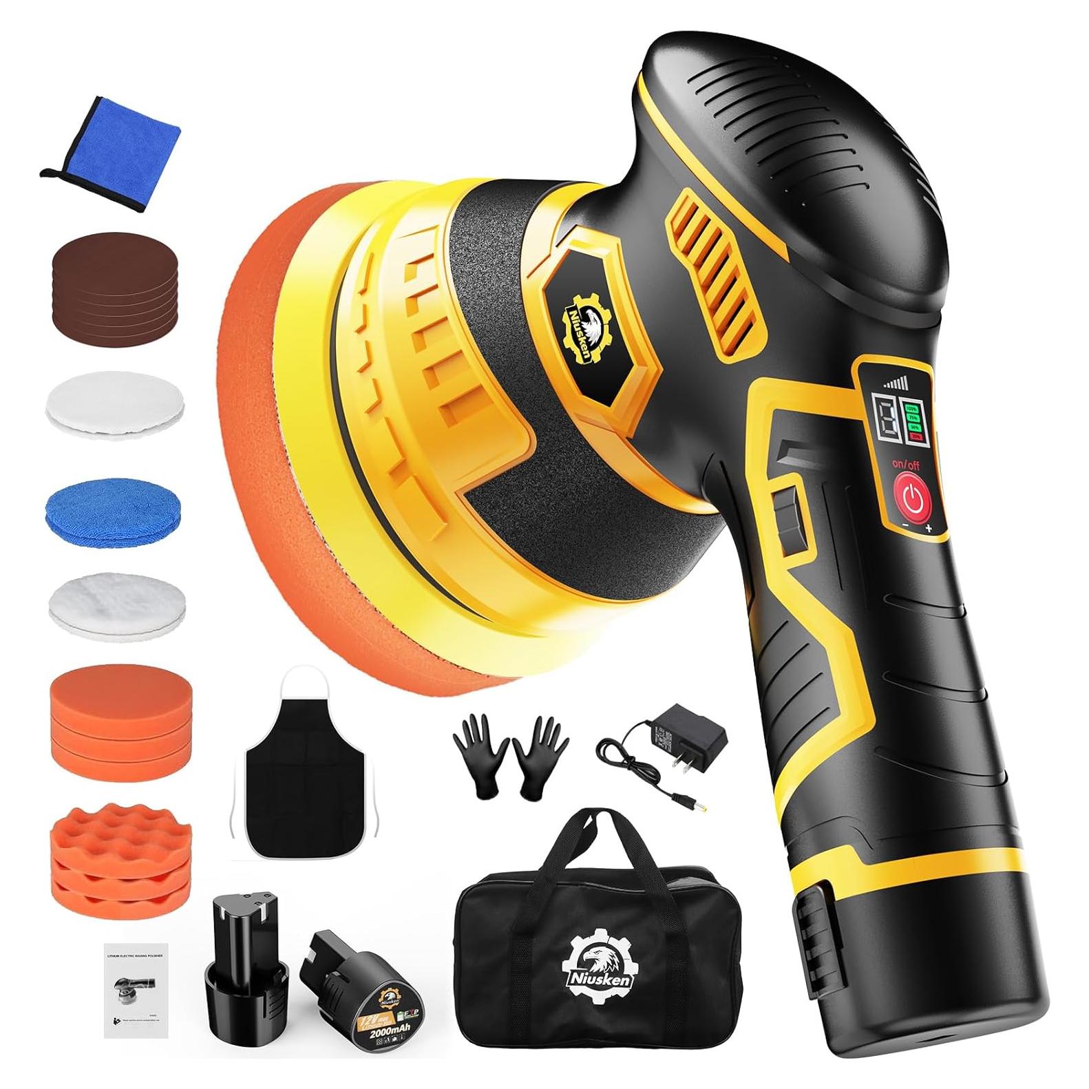 Pulidor Abrillantador Inalámbrico Niusken 12V 5" 6 Velocidades