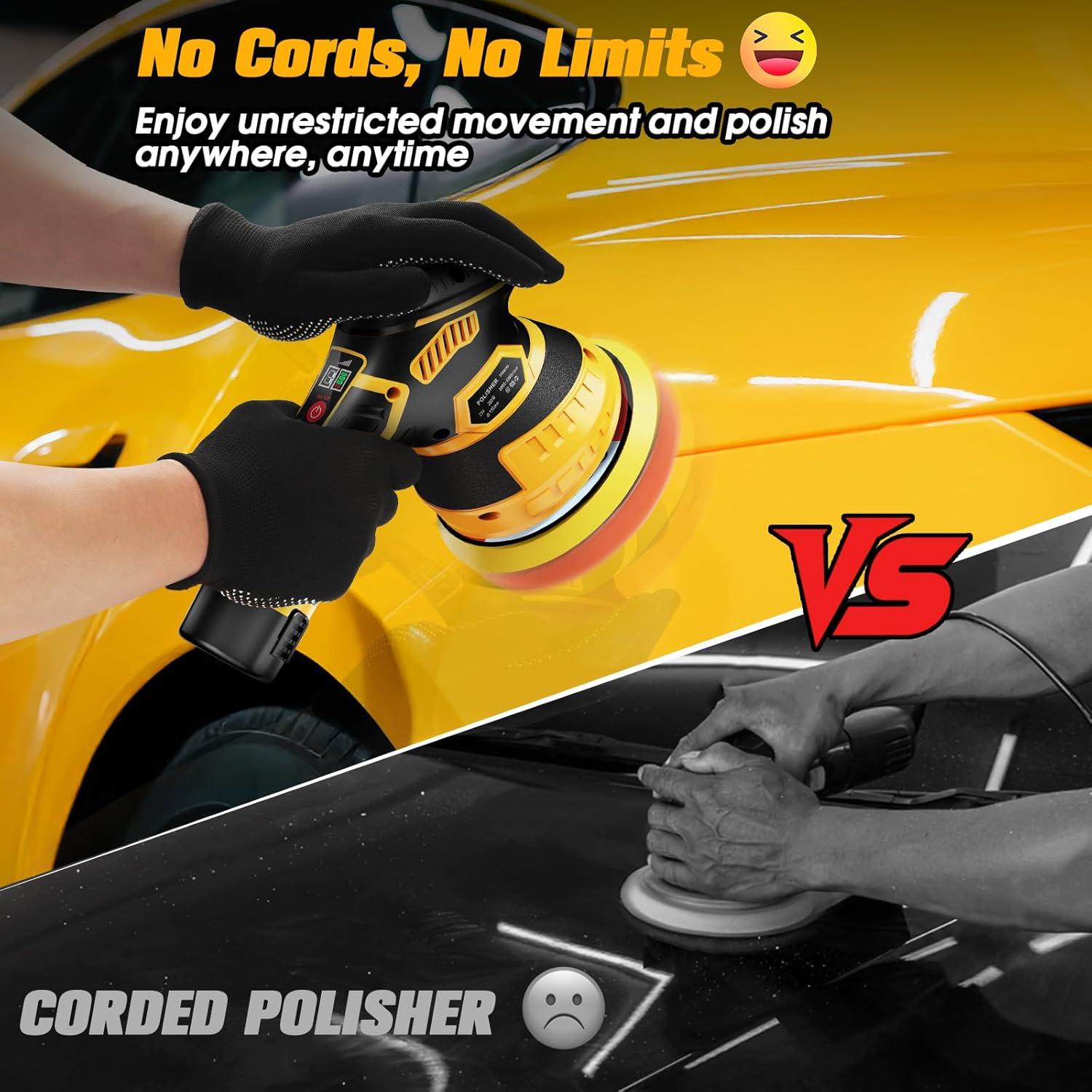 Pulidor Abrillantador Inalámbrico Niusken 12V 5" 6 Velocidades