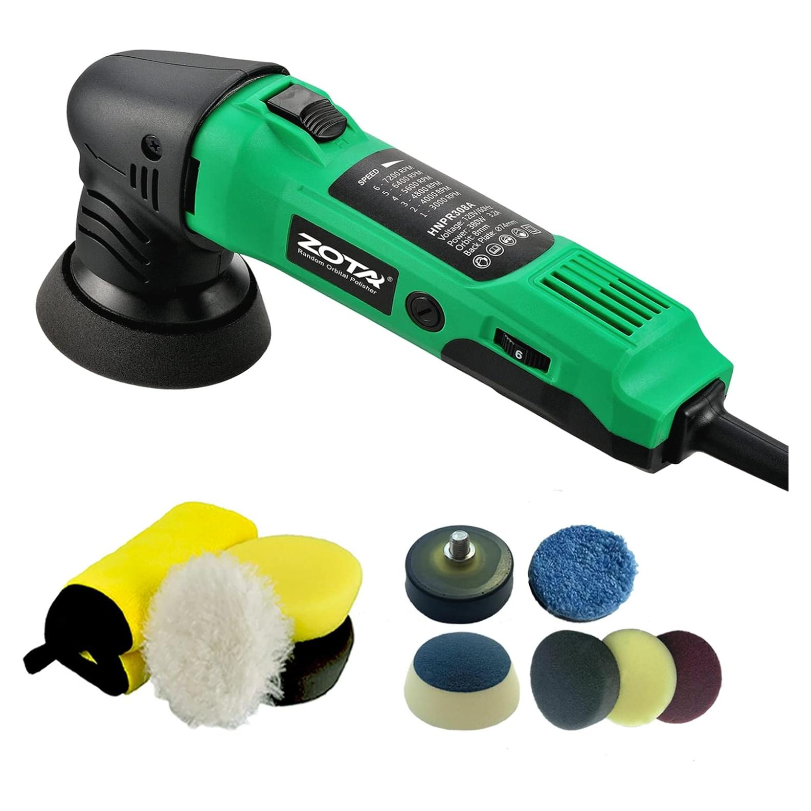 Mini Pulidor Orbital 380W Zotatools 3" y 2" Velocidad Variable