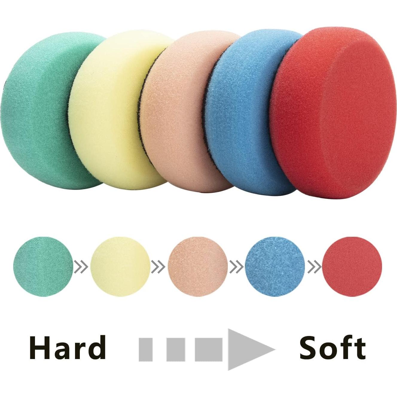 Kit de Pulido de Espuma 44 Piezas CAR ROAD - 1" 2" 3"