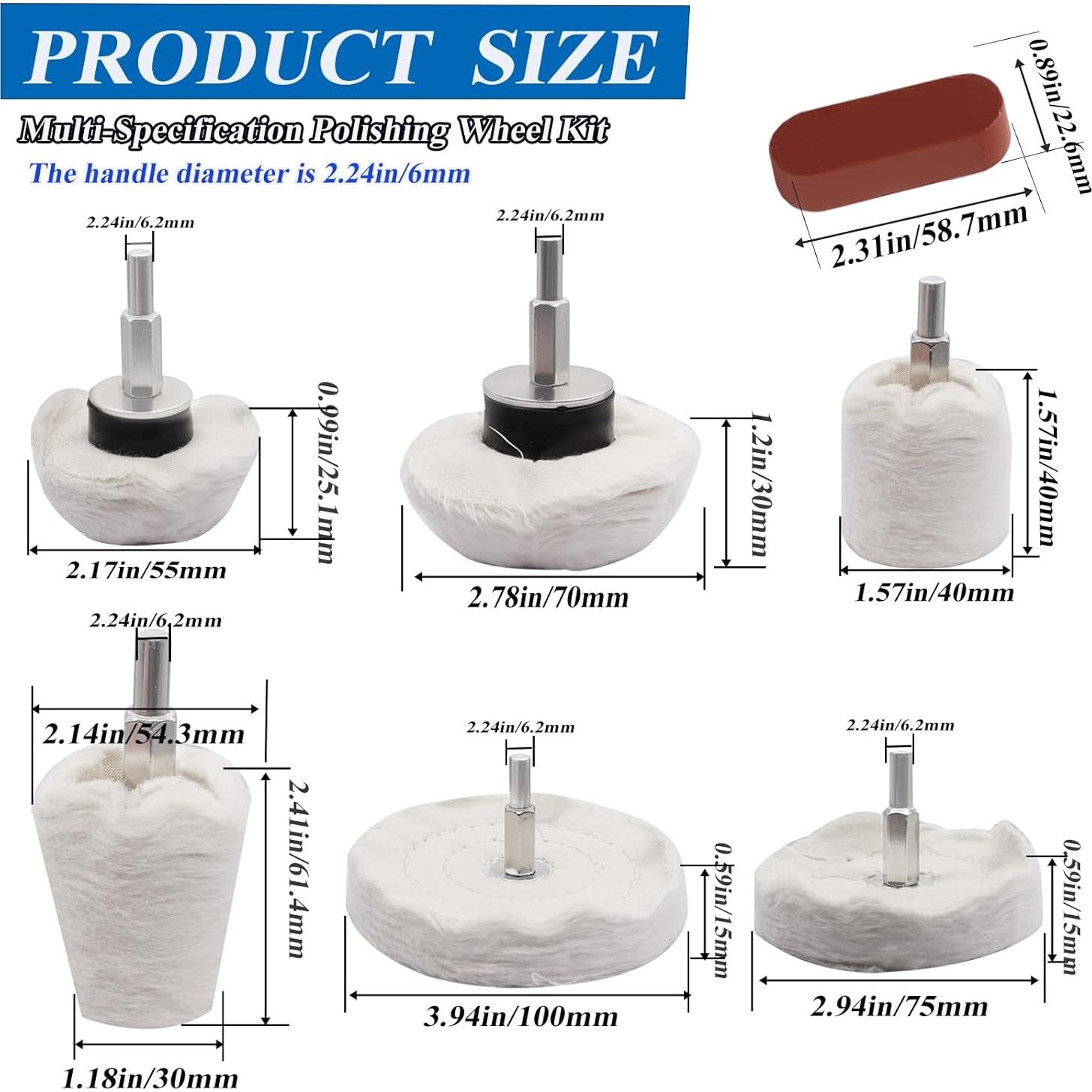 Kit de Ruedas de Pulido Tnisesm 10 Piezas para Taladro
