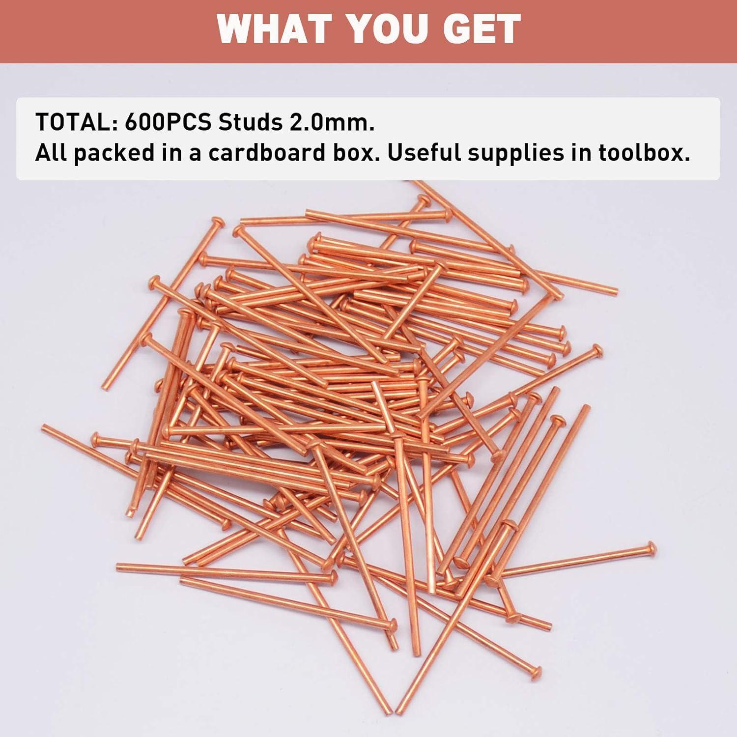 Clavos de Soldadura WISPAUSU 2.0mm para Reparación de Abolladuras (600pcs)