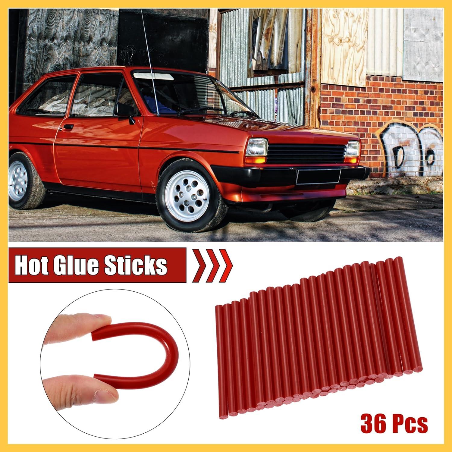 36pcs 7 x 100mm EVA Paintless Dent Repair Hot Melt Glue Sticks Red Universal for Car Auto Auto Replacement Parts