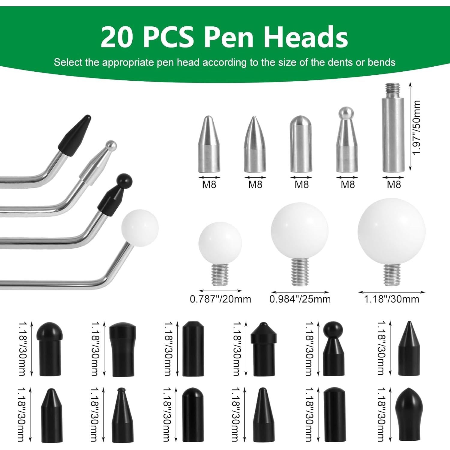 Kit de Eliminación de Abolladuras Poakkus 23PDR - 23 Piezas