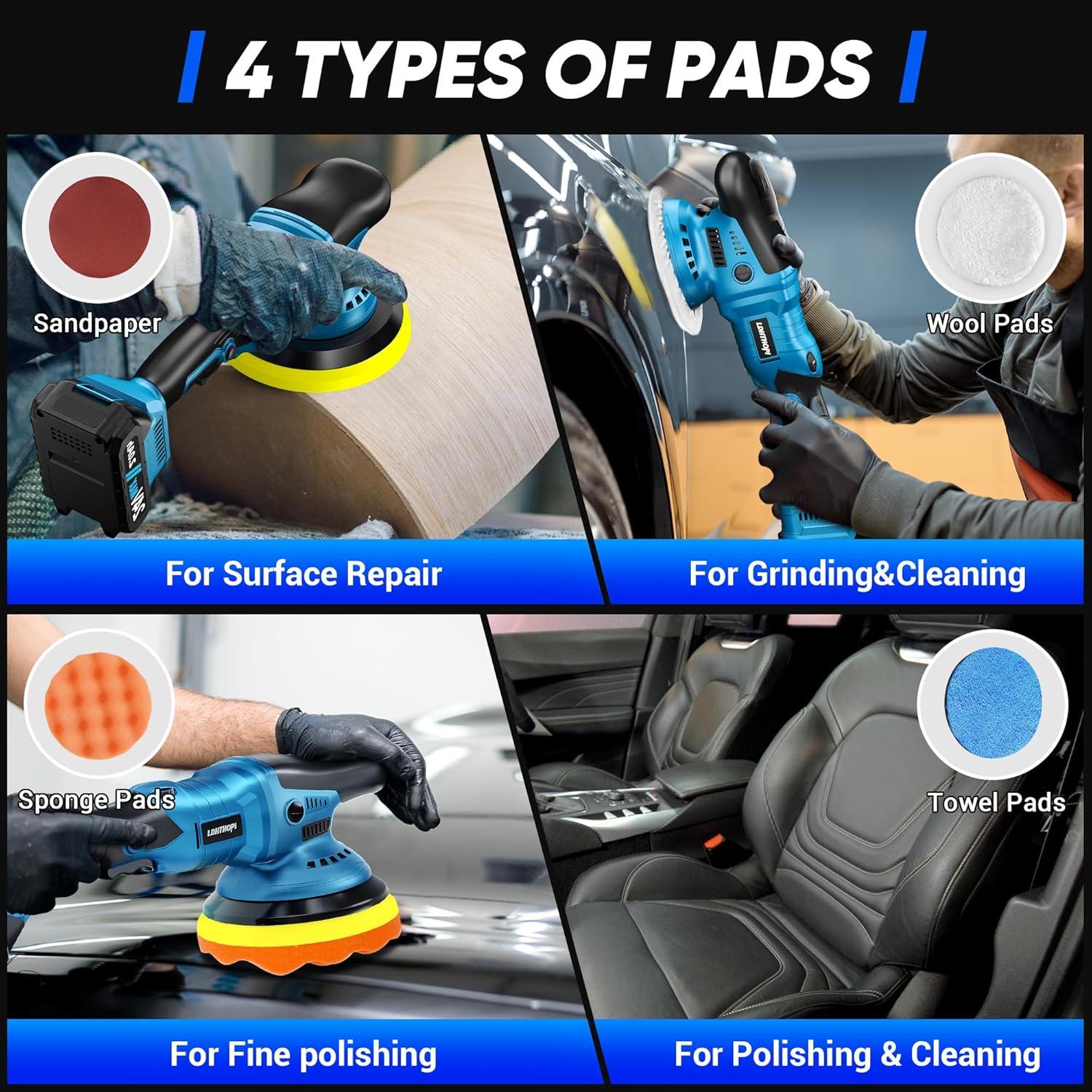 Pulidor a Batería LDHTHOPI 24V 1600W 6 Velocidades 23 Accesorios