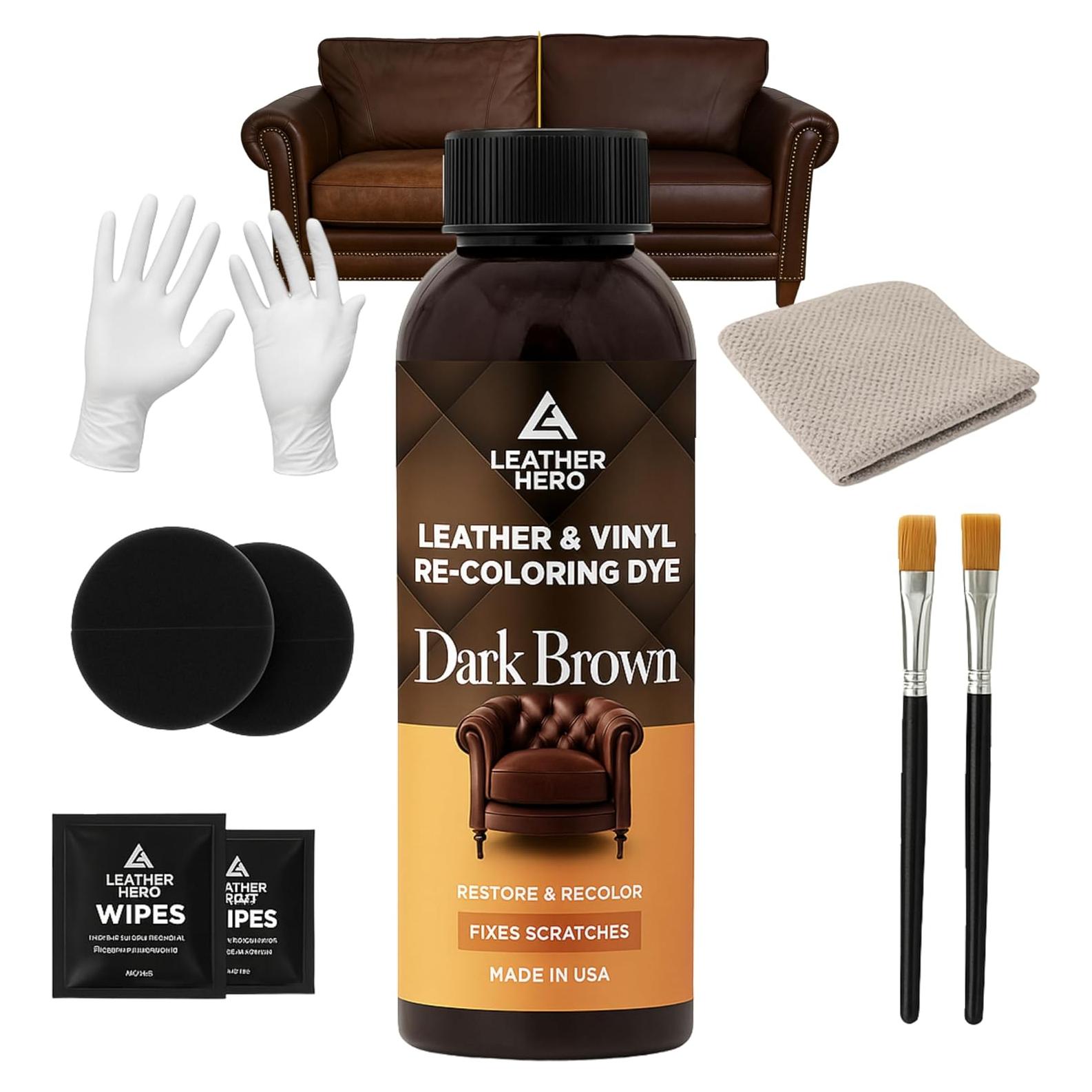 Kit Restaurador de Color de Cuero Designer Trends - Marrón Oscuro